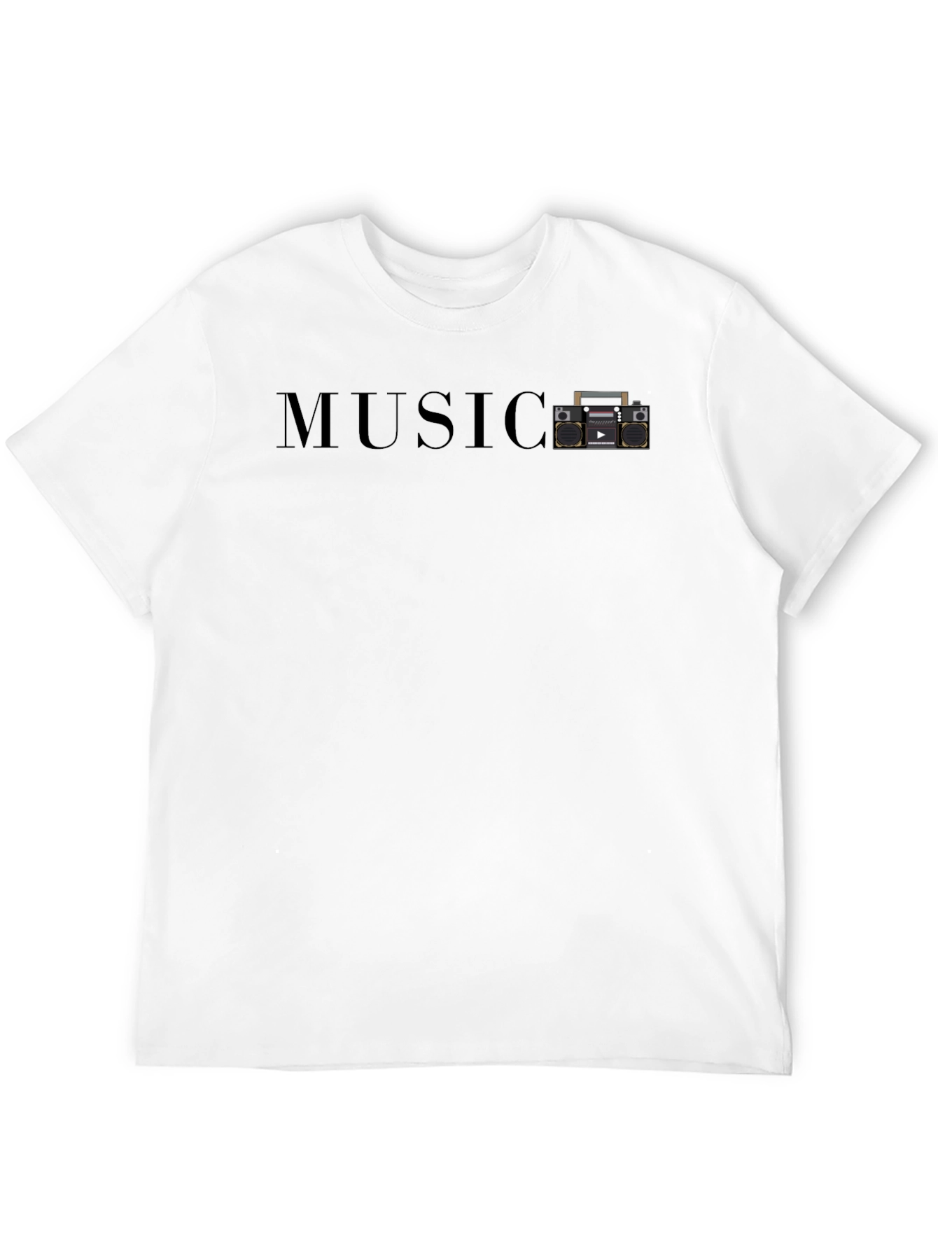 Black Retro Boombox Music T-Shirt view 12