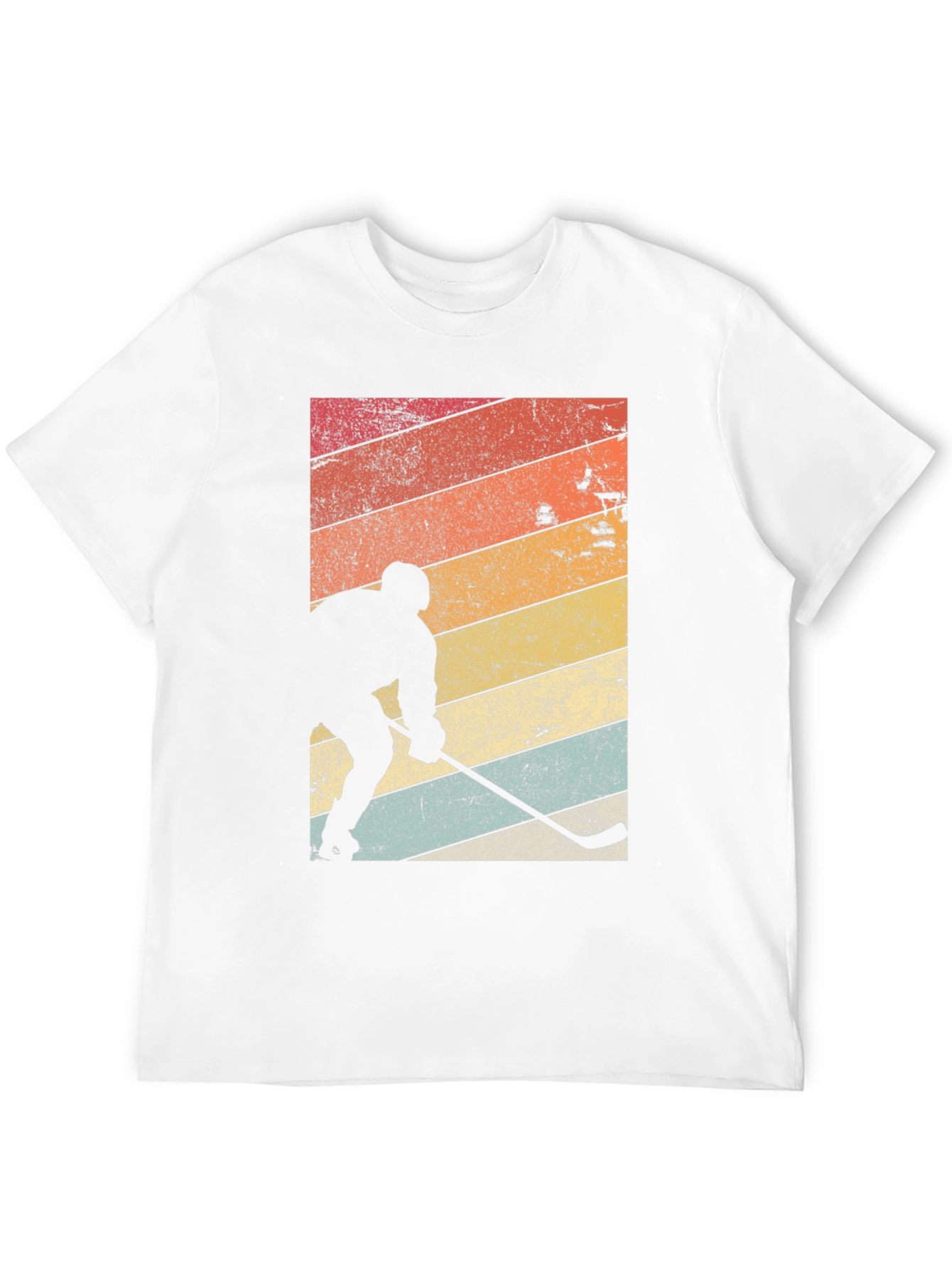 Black Retro Hockey Player Graphic T-Shirt view 12