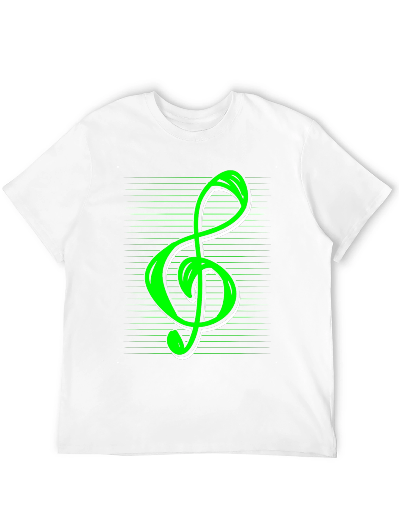 Green Treble Clef Graphic Tee - Music Lover T-Shirt - 12