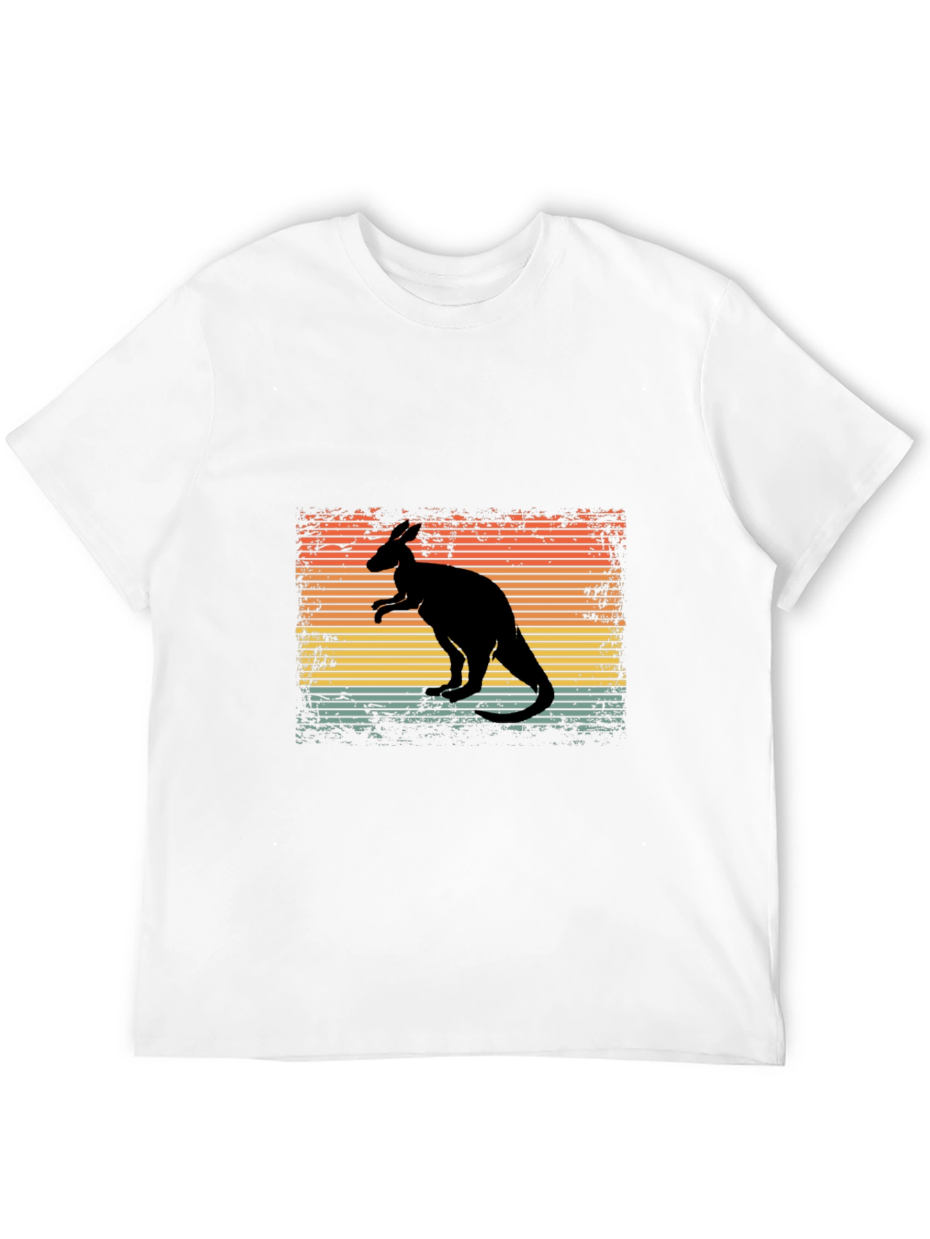 Black Retro Kangaroo Graphic T-Shirt view 12