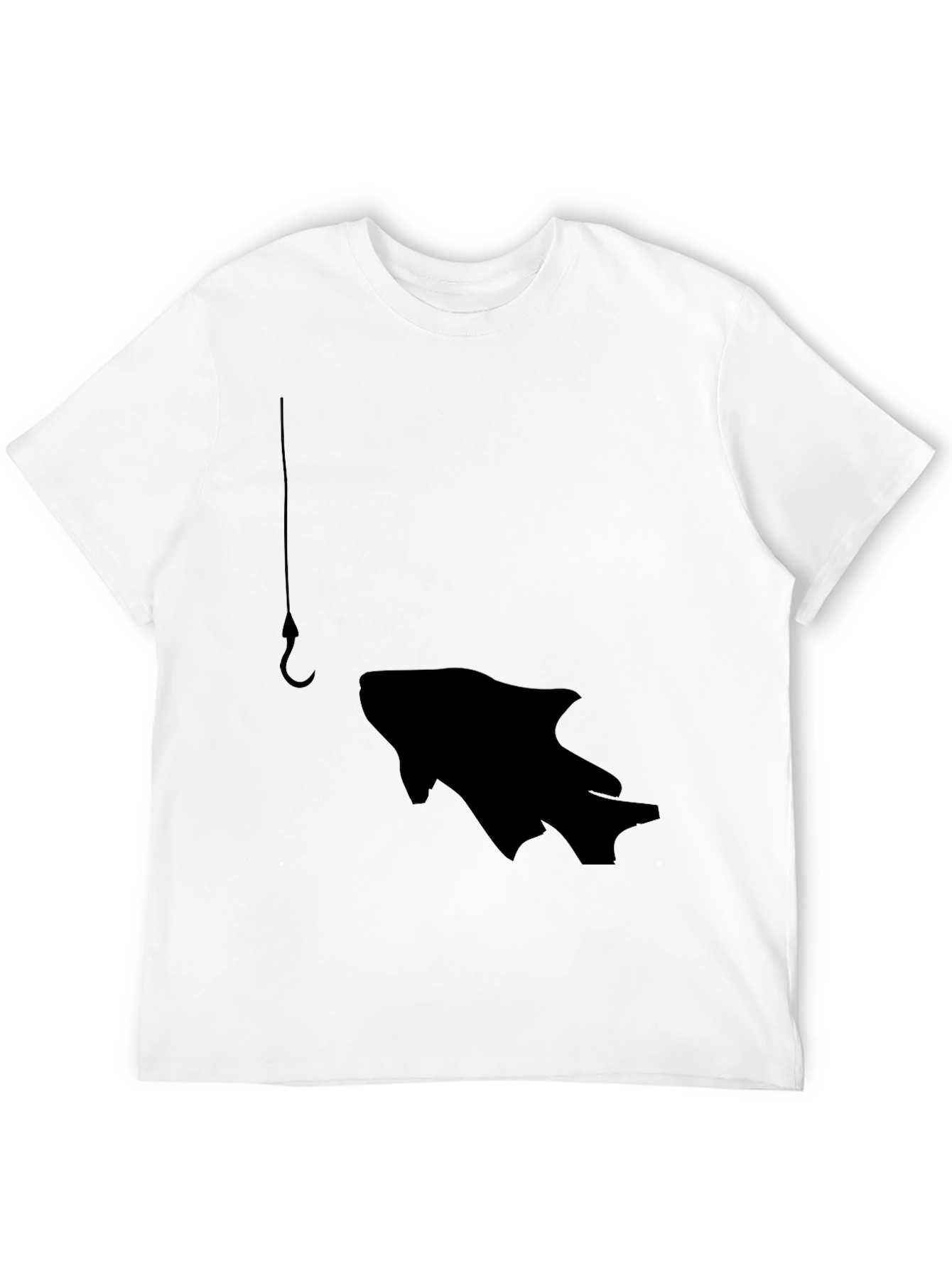 Black Fishing Hook Fish Graphic Tee - Black view 12