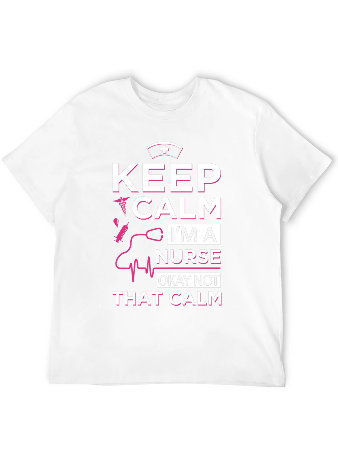 Black Keep Calm I'm A Nurse T-Shirt - Funny Nurse Tee view 12