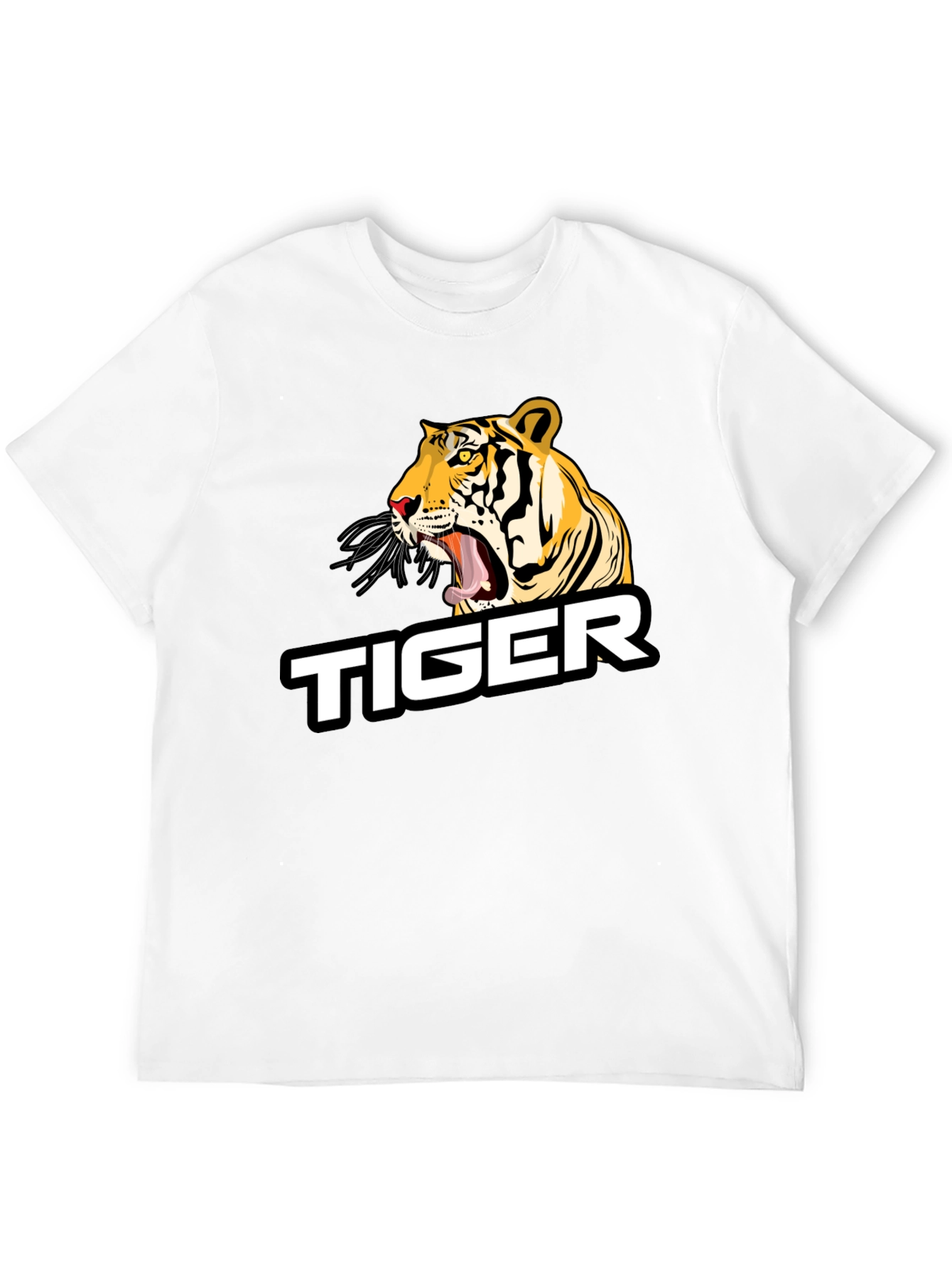 Black Roaring Tiger Graphic T-Shirt - Bold Animal Print view 12