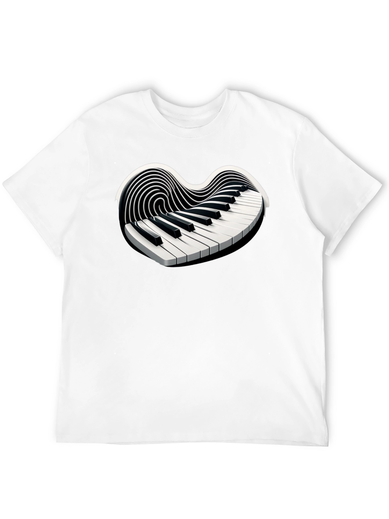 Piano Heart T-Shirt - Musical Love Tee - 12