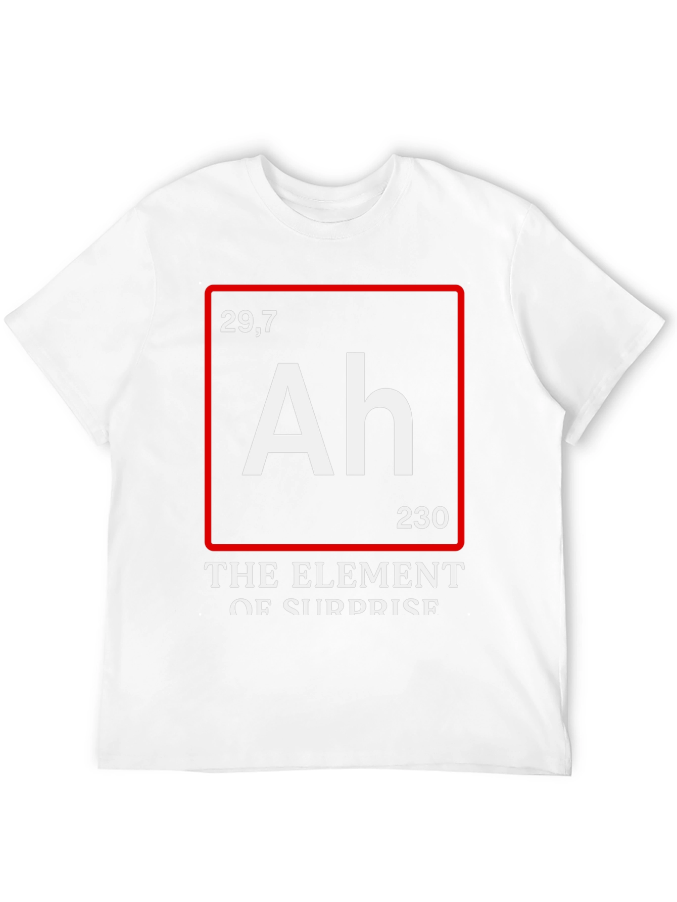 Black Funny Science T-Shirt: Element of Surprise (Ah) view 12