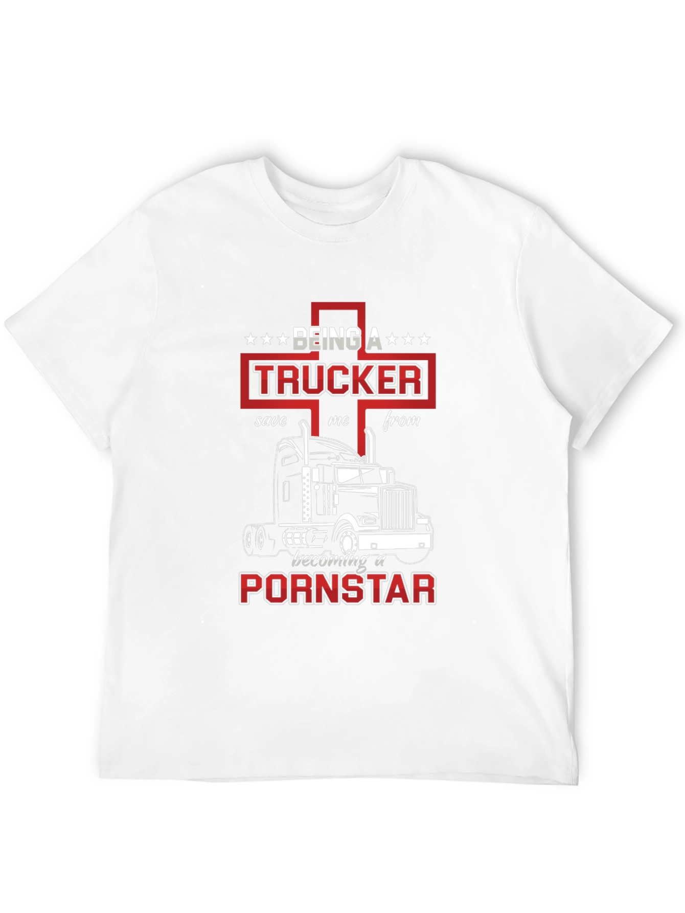 Black Trucker T-Shirt: Save Me From Becoming A Pornstar view 12
