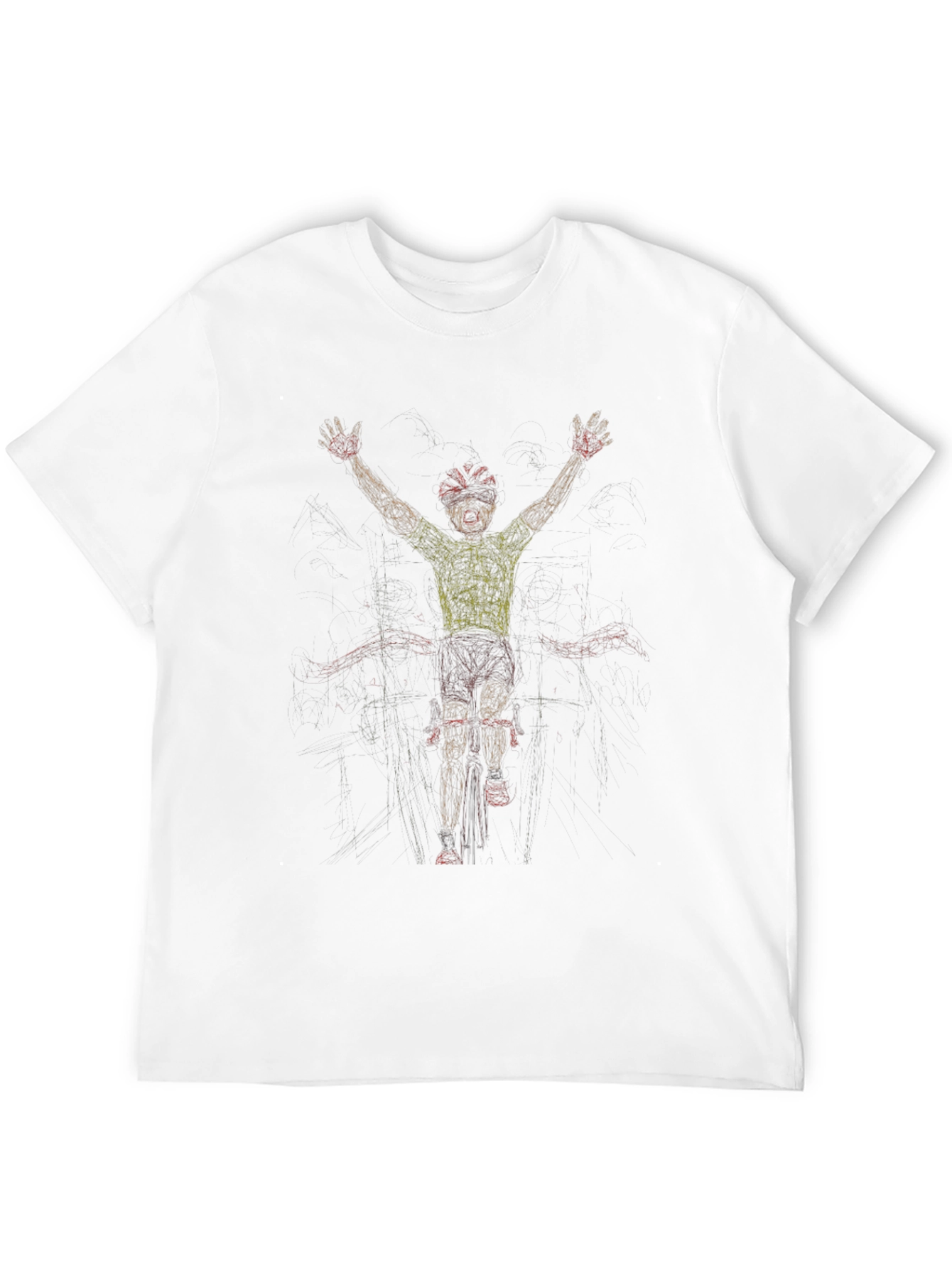 Black Cyclist Winning Race Graphic Tee - Black view 12