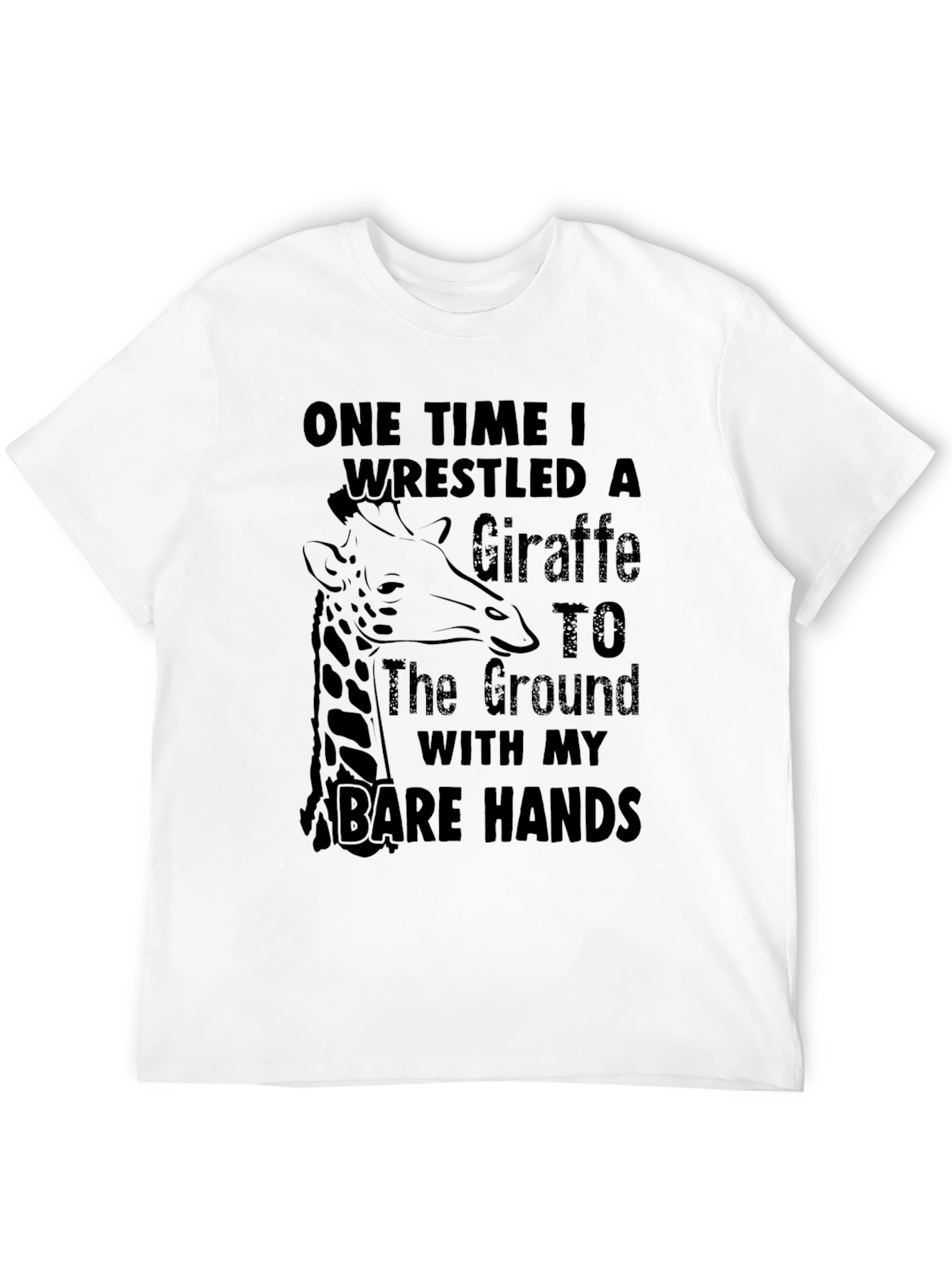 Black Giraffe Wrestler T-Shirt - Funny Graphic Tee view 12