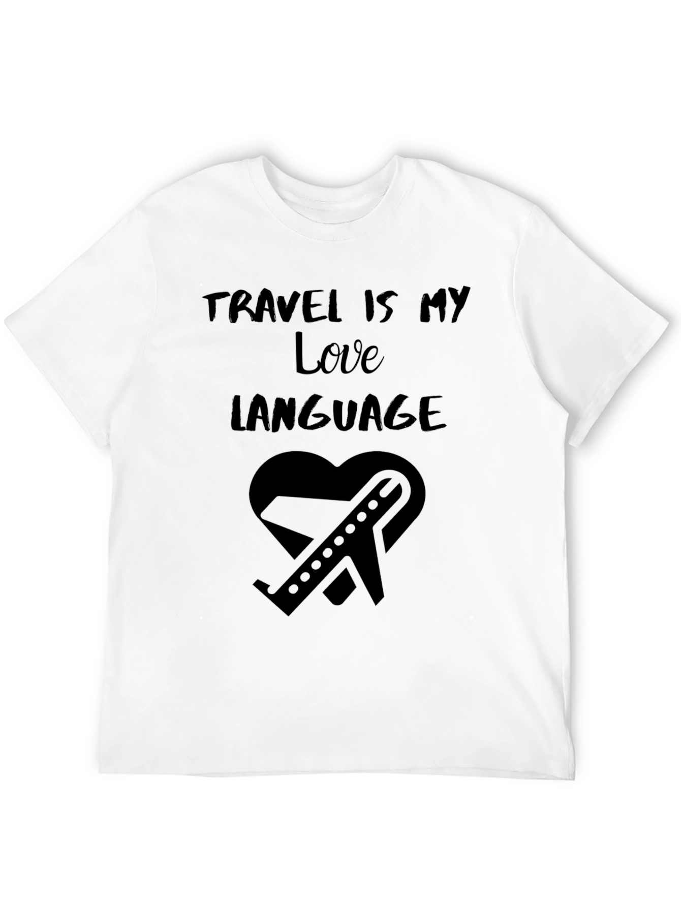 Black Travel is My Love Language Black T-Shirt view 12