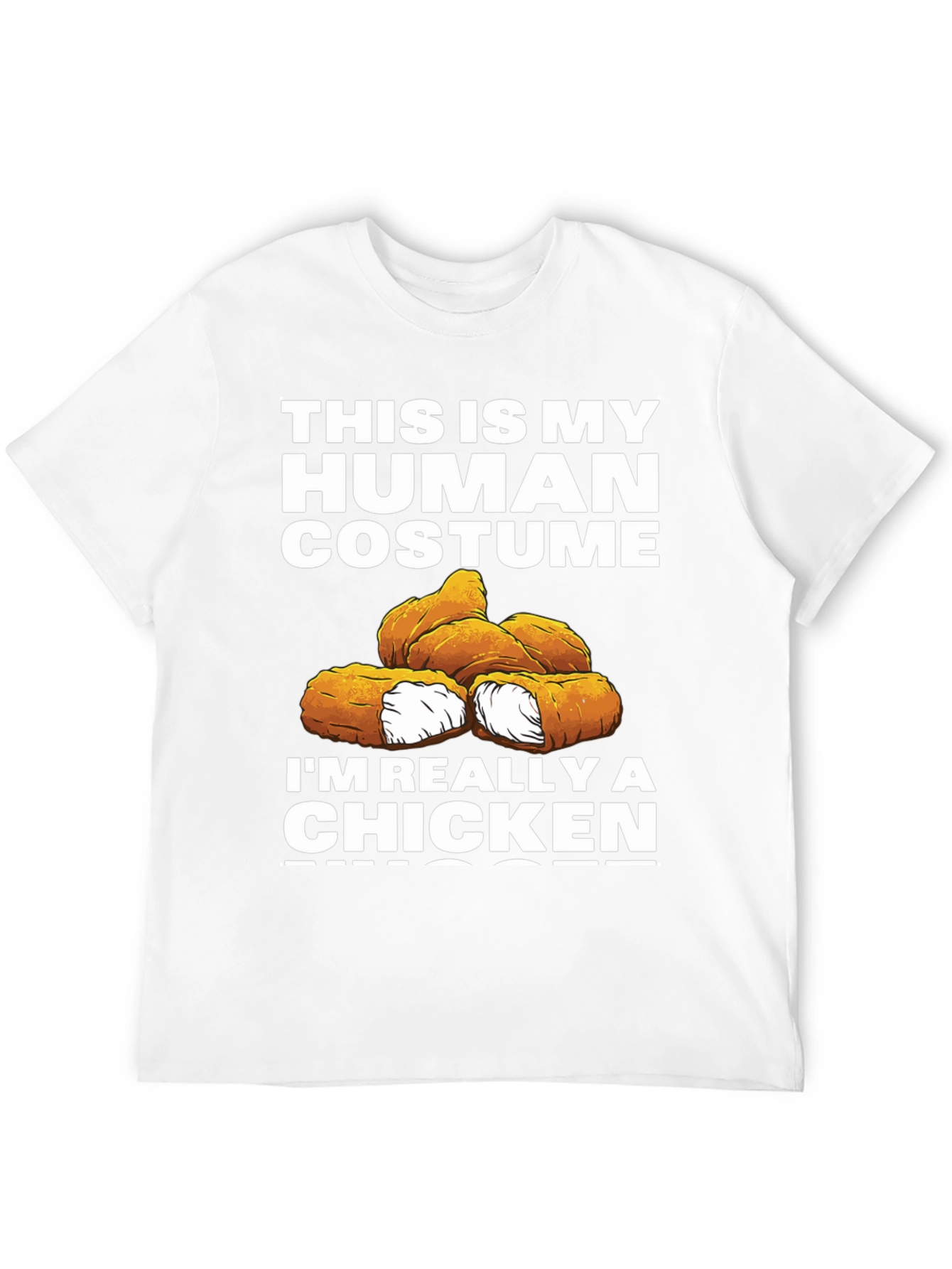 Black Funny Human Costume Chicken Nuggets T-Shirt view 12