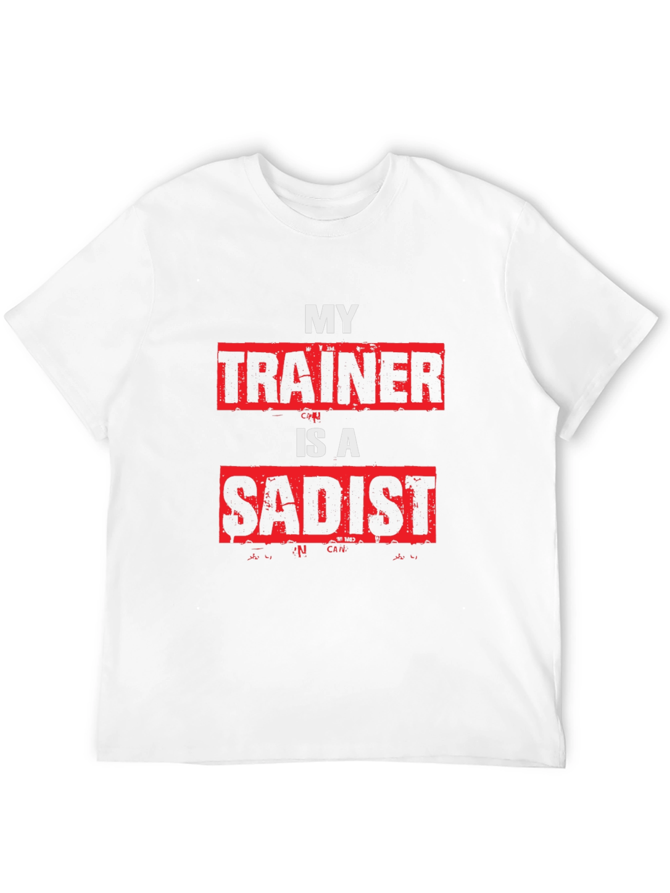 Black My Trainer is a Sadist Graphic Tee - Gym Humor T-Shirt view 12