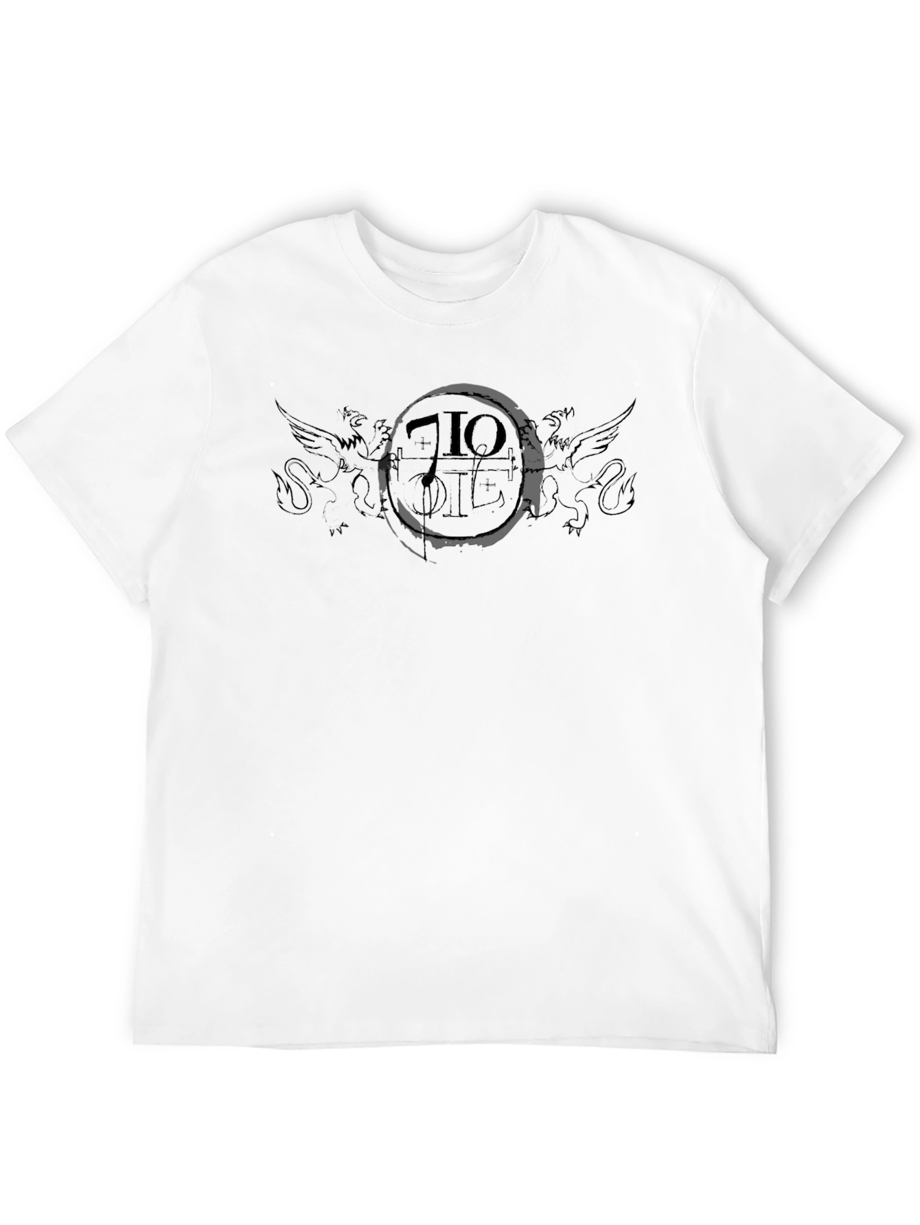 Black Men's Black Graphic Print T-Shirt view 12