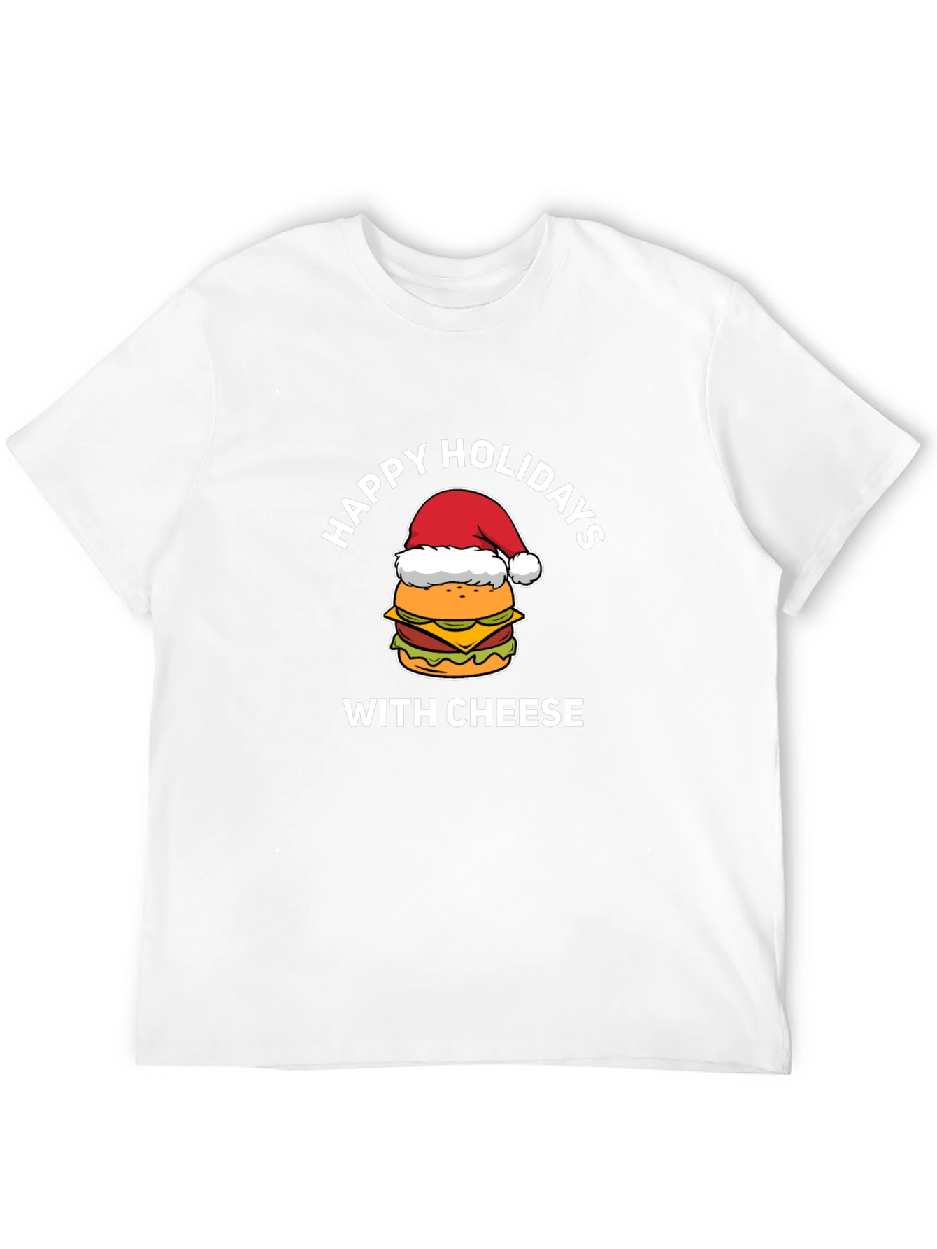 Black Happy Holidays With Cheese Burger T-Shirt view 12