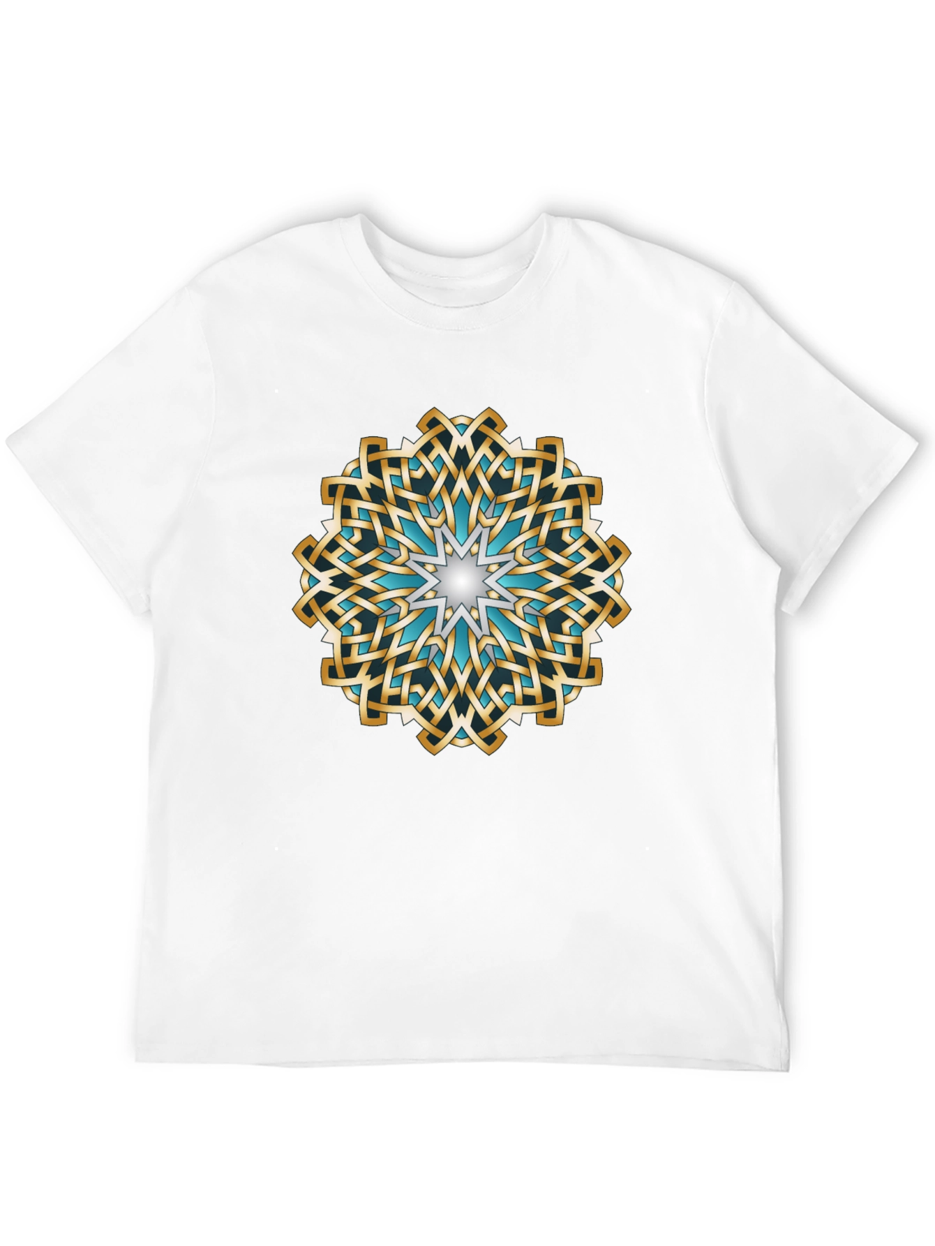 Black Intricate Knotwork Mandala Graphic T-Shirt view 12