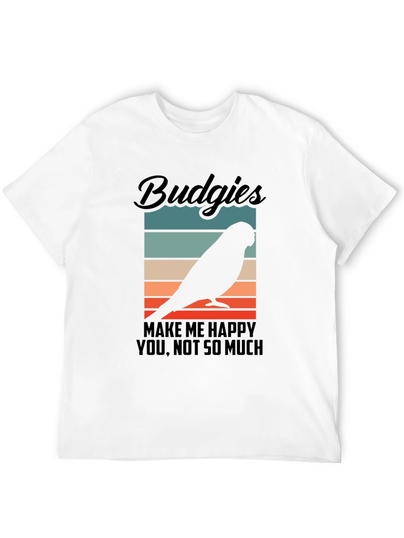 Black Budgies Make Me Happy T-Shirt view 12