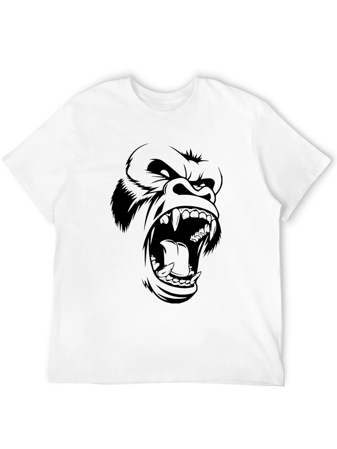 Black Men's Black Gorilla Graphic Print T-Shirt view 12