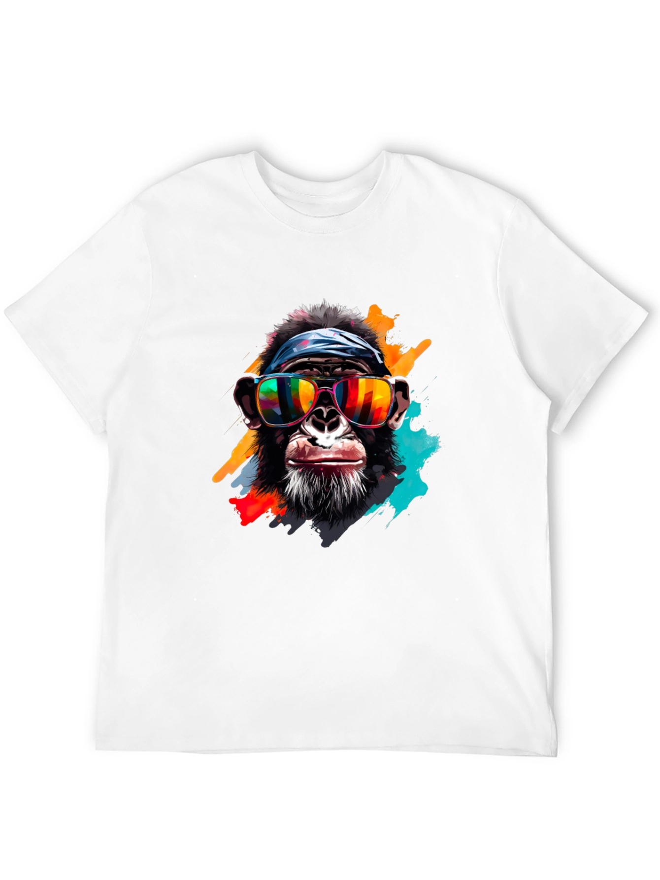 Black Cool Chimpanzee Graphic Black T-Shirt view 12