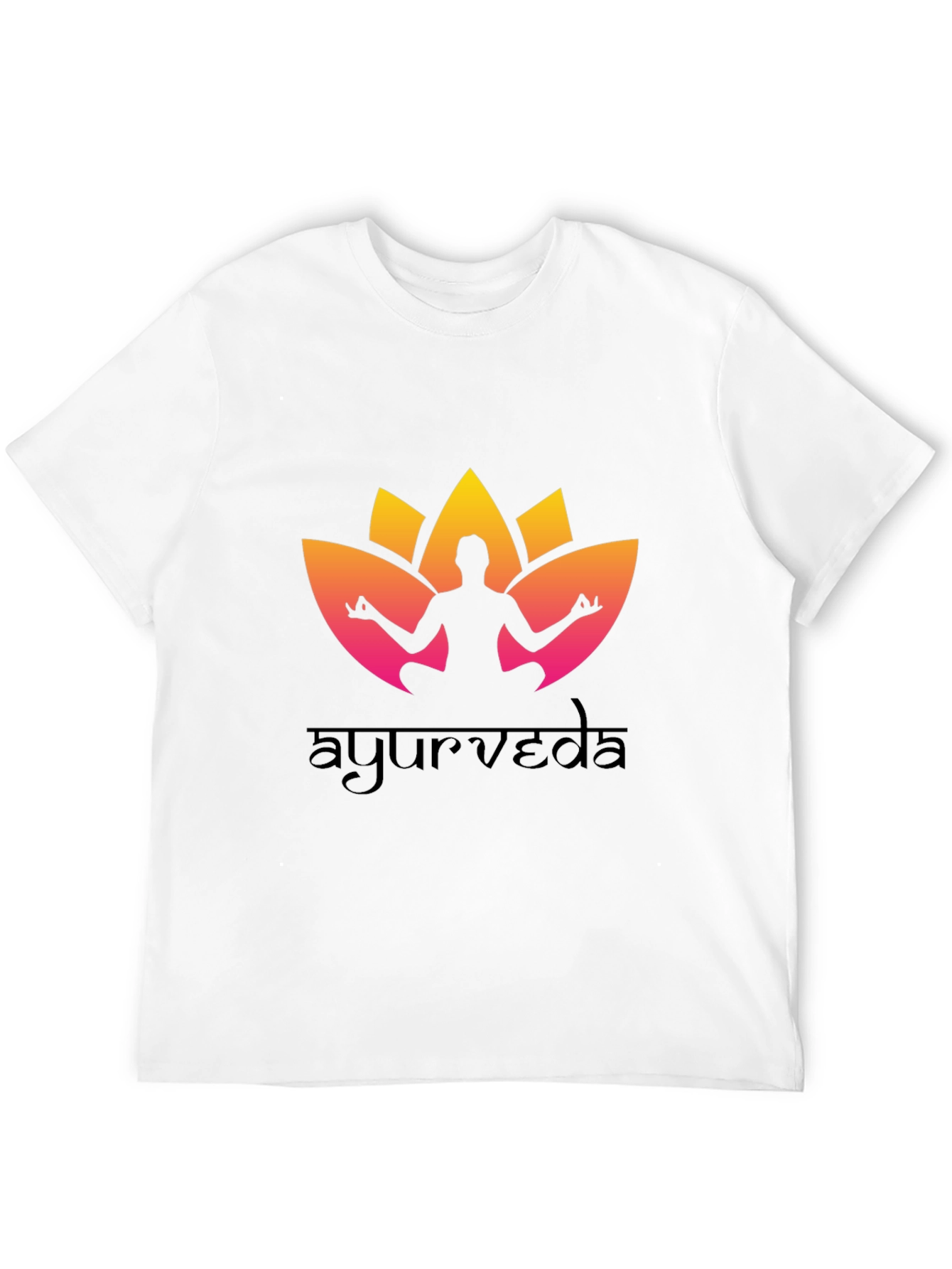 Black Ayurveda Yoga T-Shirt - Black Cotton view 12