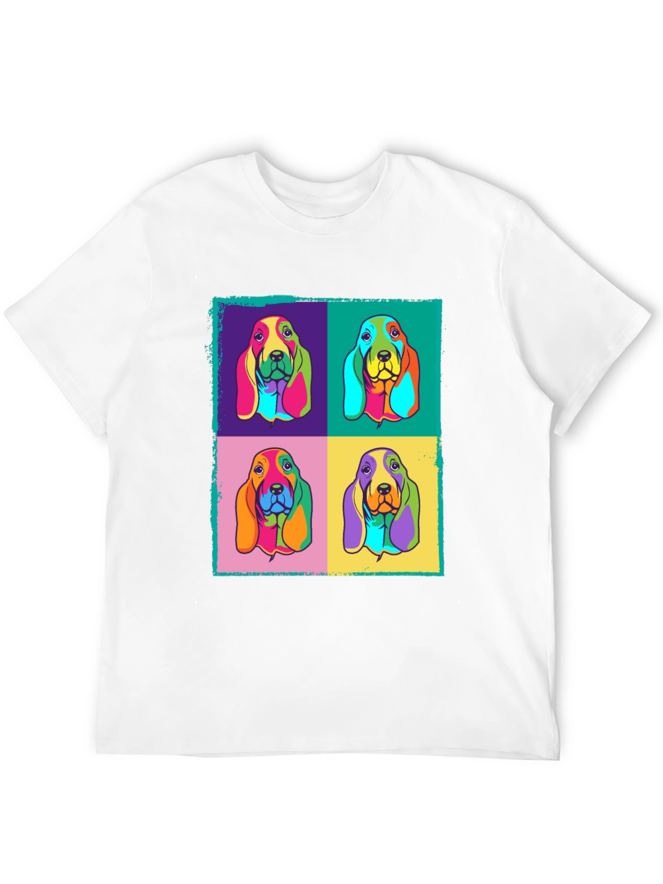 Black Pop Art Basset Hound Graphic Tee view 12