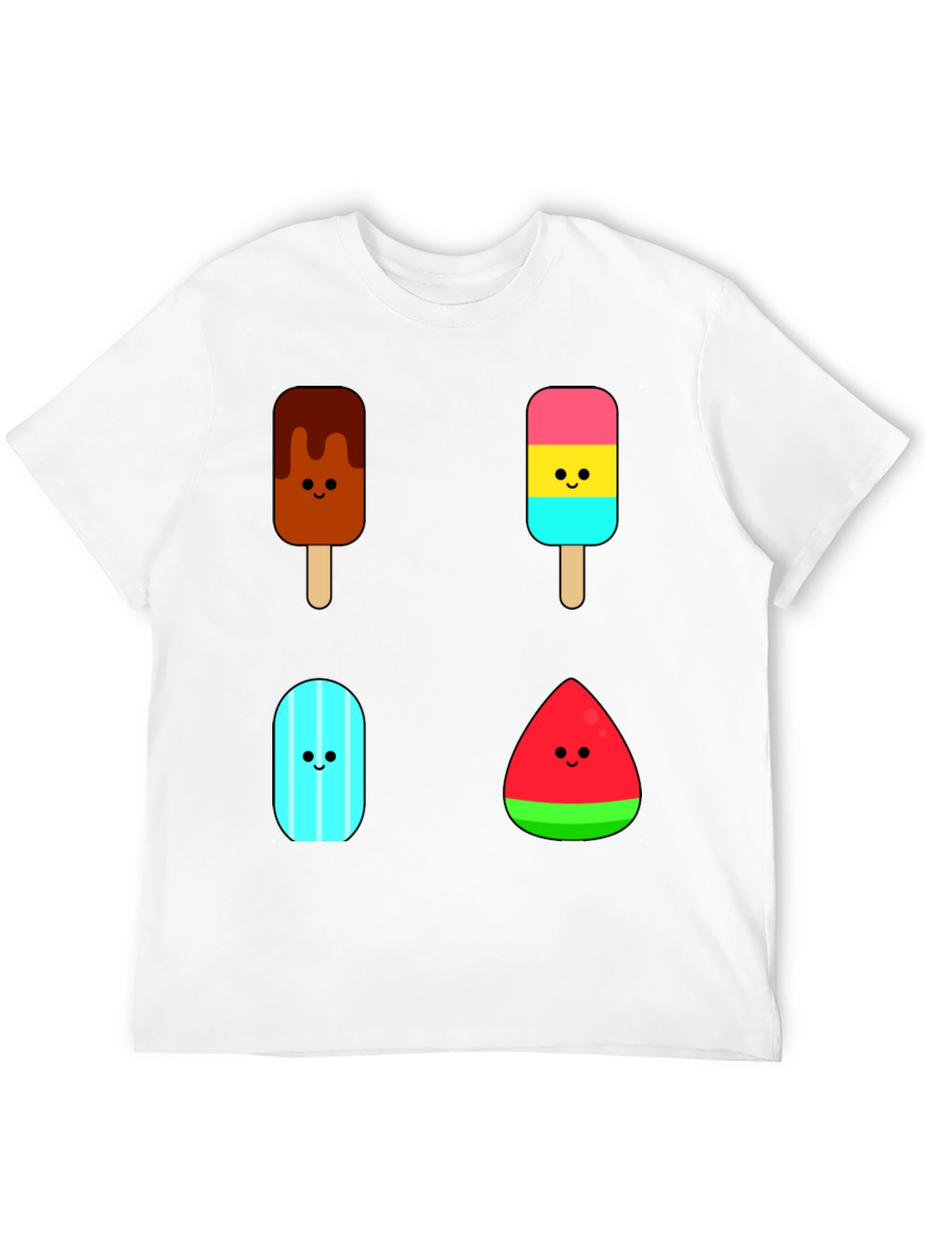 Black Cute Ice Cream Pops Graphic Tee - Black T-Shirt view 12