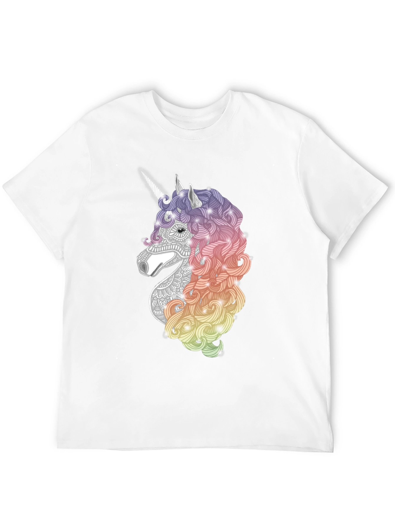 Black Unicorn Graphic Tee - Black Cotton Casual T-Shirt view 12