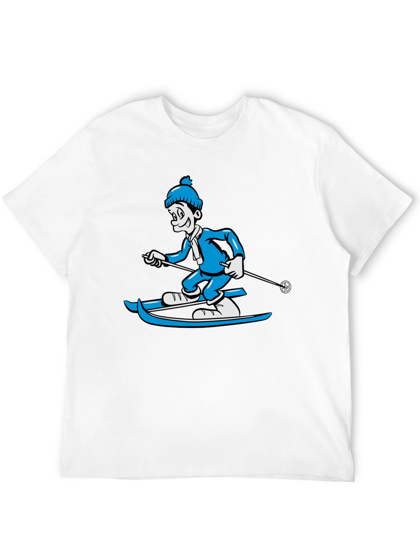 Black Skiing Cartoon Graphic Tee view 12