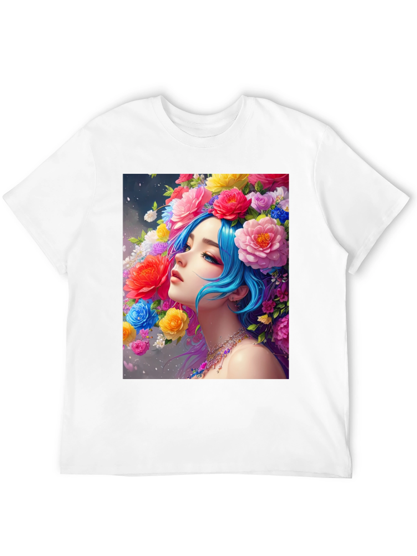 Black Floral Portrait Black Tee view 12