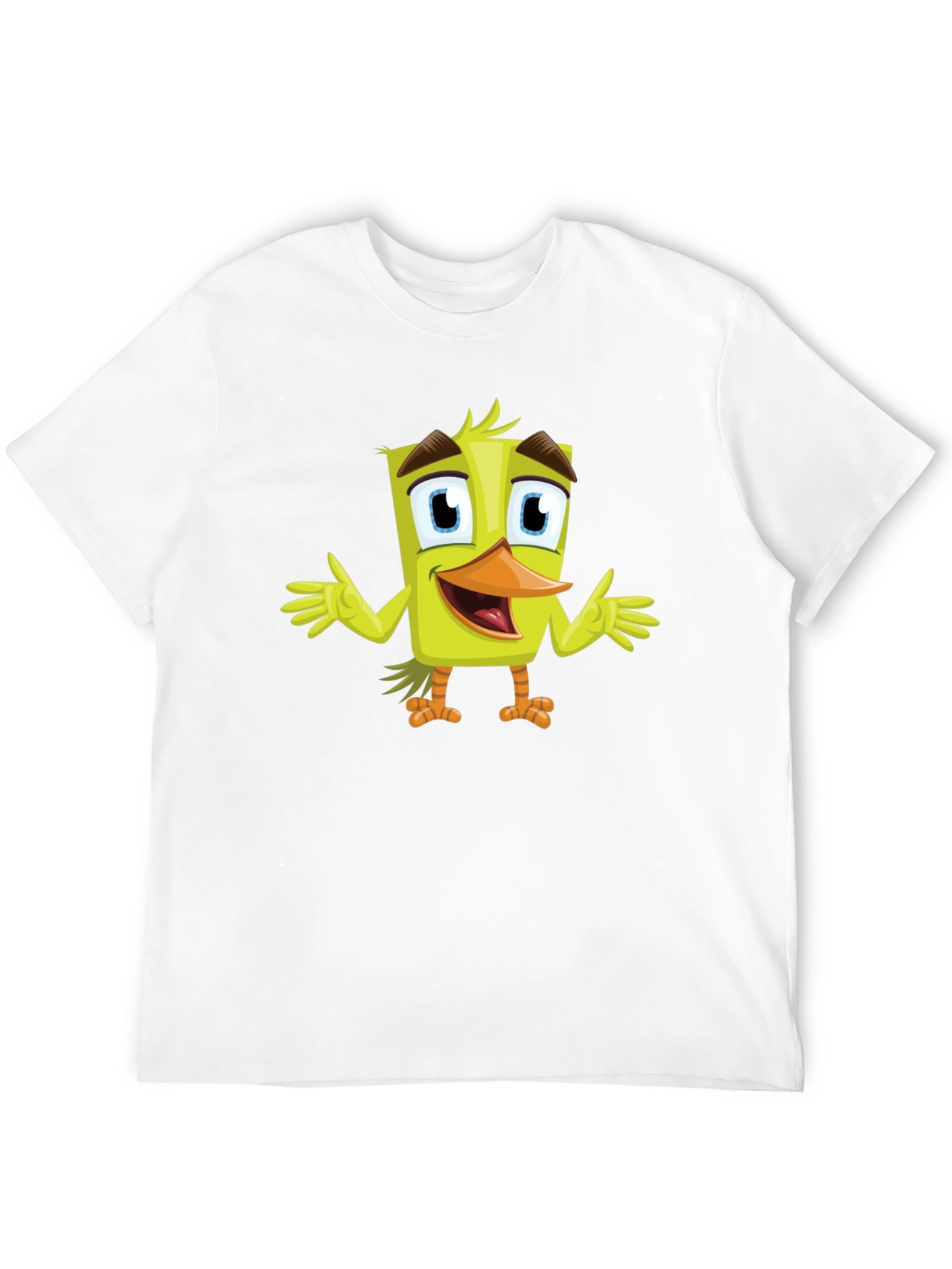 Black Cartoon Duck Graphic Tee - Black Unisex T-Shirt view 12