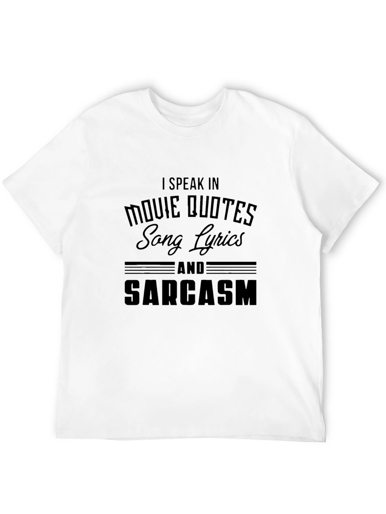 Black Movie Quotes Song Lyrics & Sarcasm Black T-Shirt view 12
