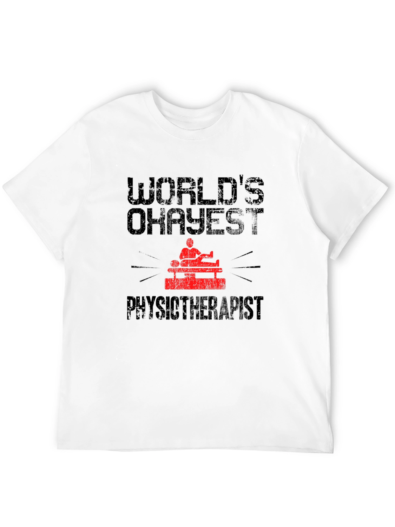 Black World's Okayest Physiotherapist Graphic Tee view 12
