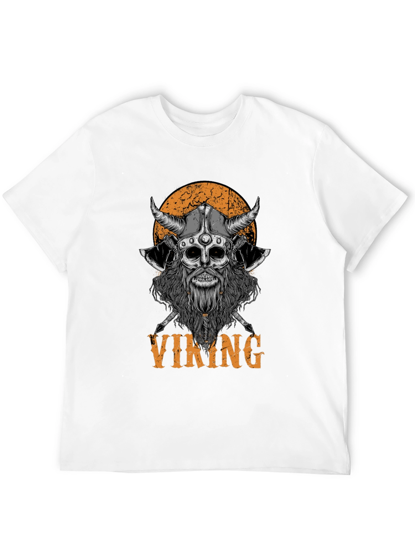 Black Viking Skull Graphic Black T-Shirt view 12