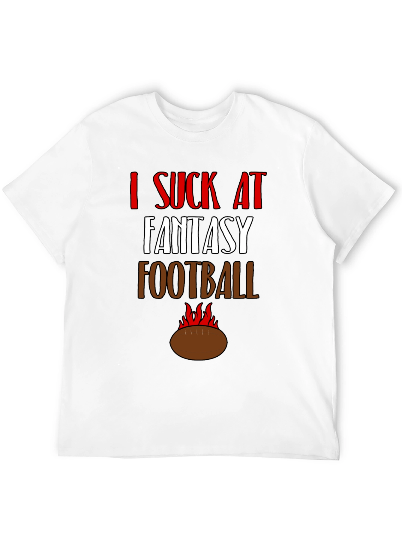 Black I Suck at Fantasy Football Graphic Tee view 12
