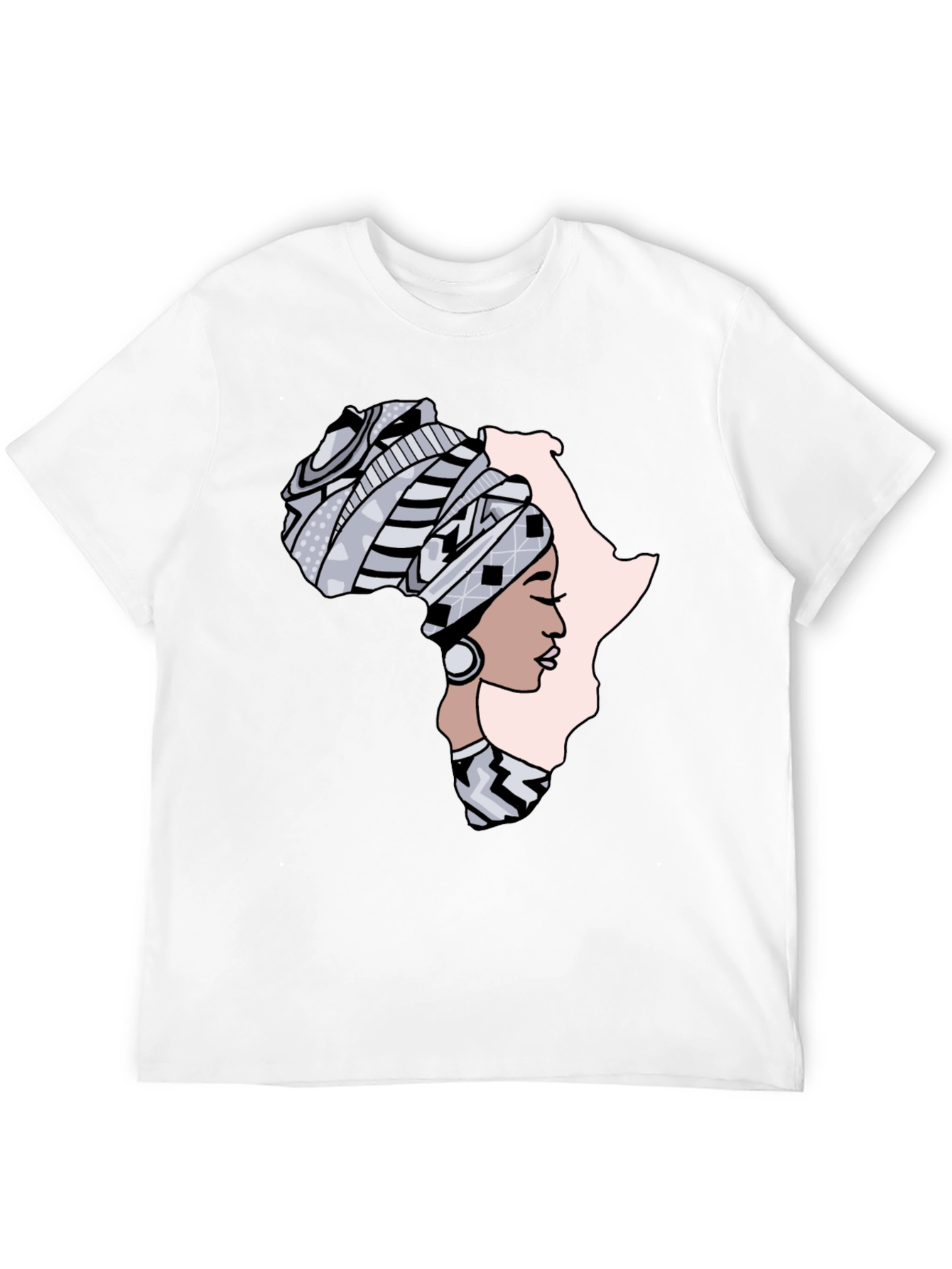 Black Africa Woman Graphic Tee - Black Cotton T-Shirt view 12