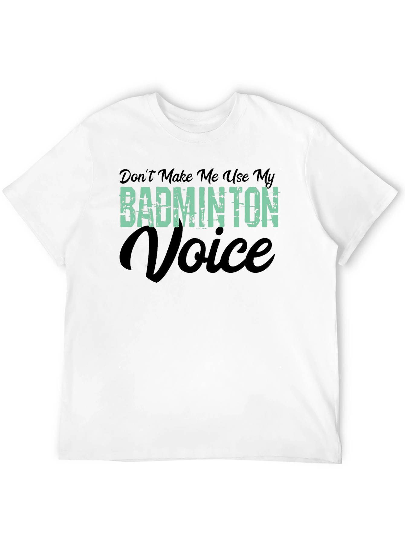 Black Badminton Voice T-Shirt - Funny Badminton Player Tee view 12