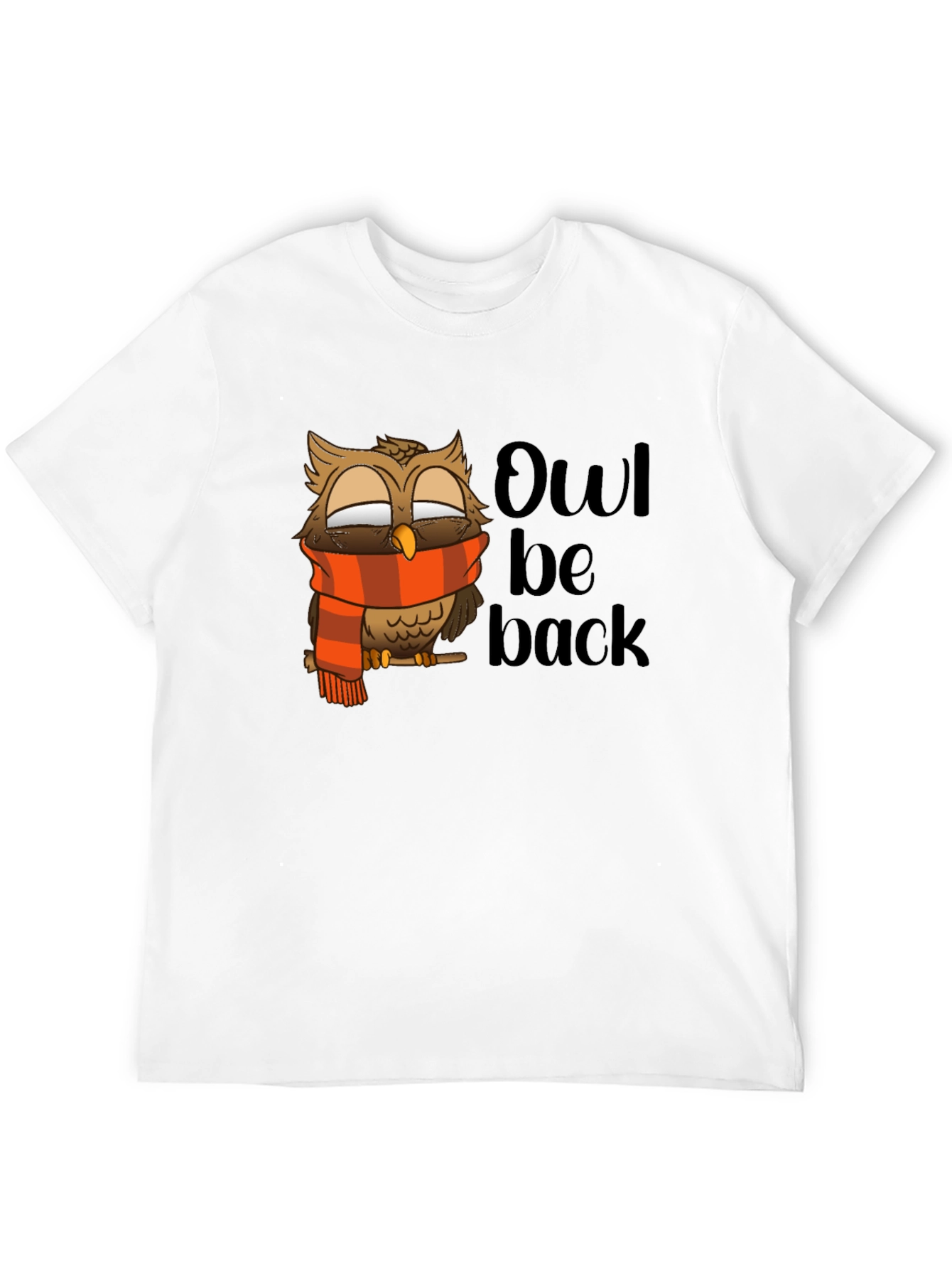Black Owl Be Back Graphic T-Shirt - Cute Bird Pun Tee view 12