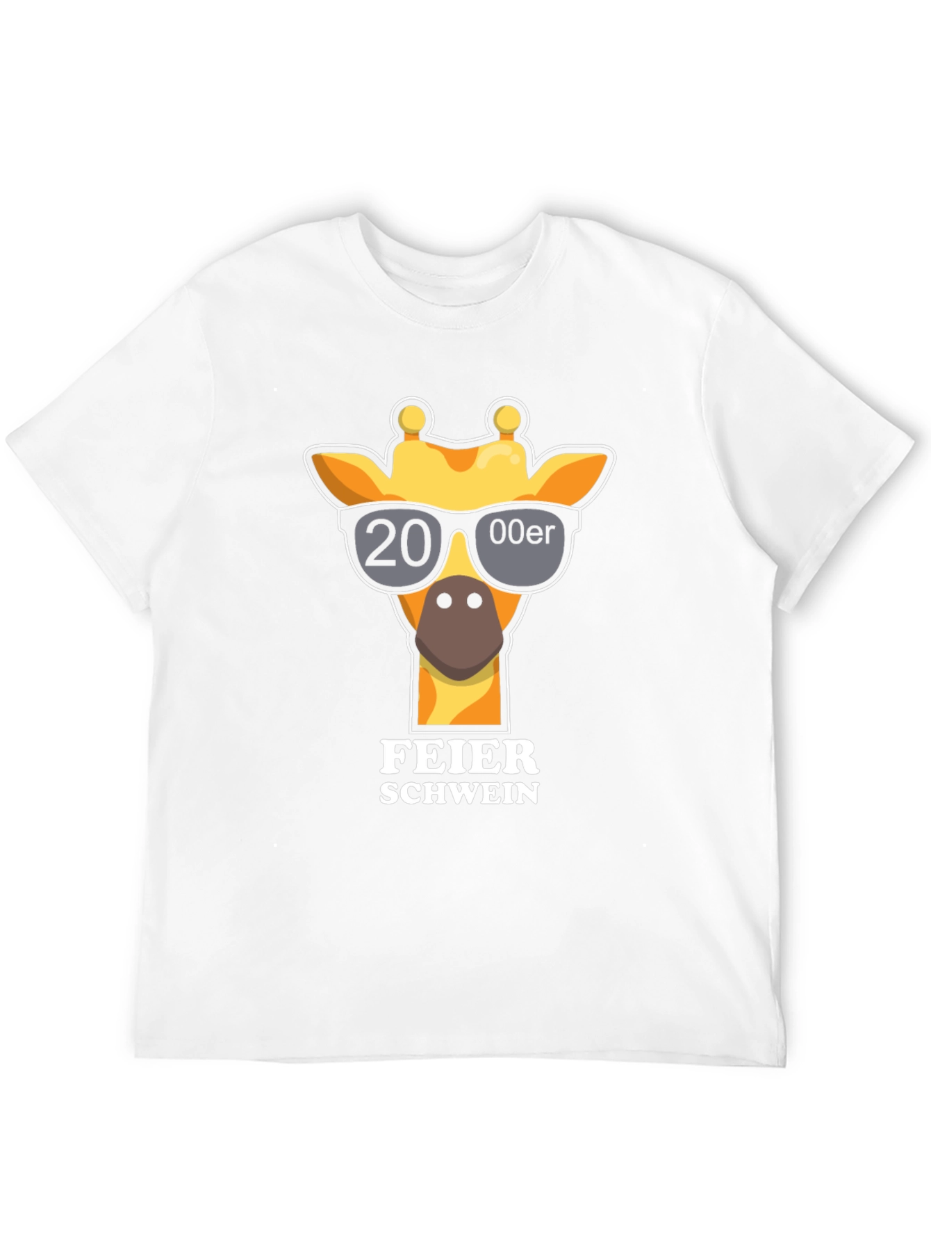 Black Funny Giraffe 2000er Party Shirt view 12
