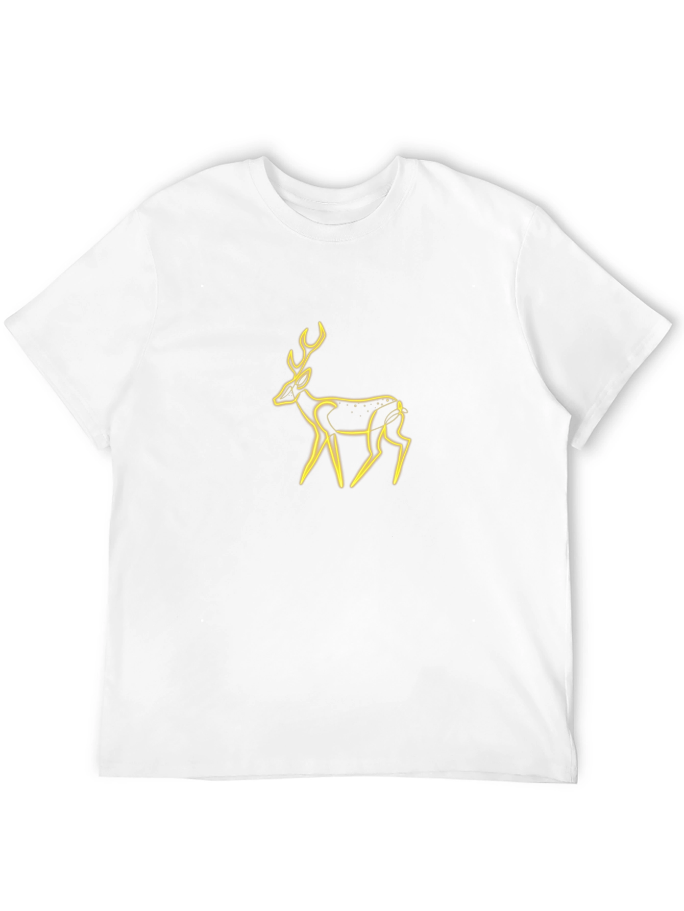 Black Neon Deer Graphic Black T-Shirt view 12