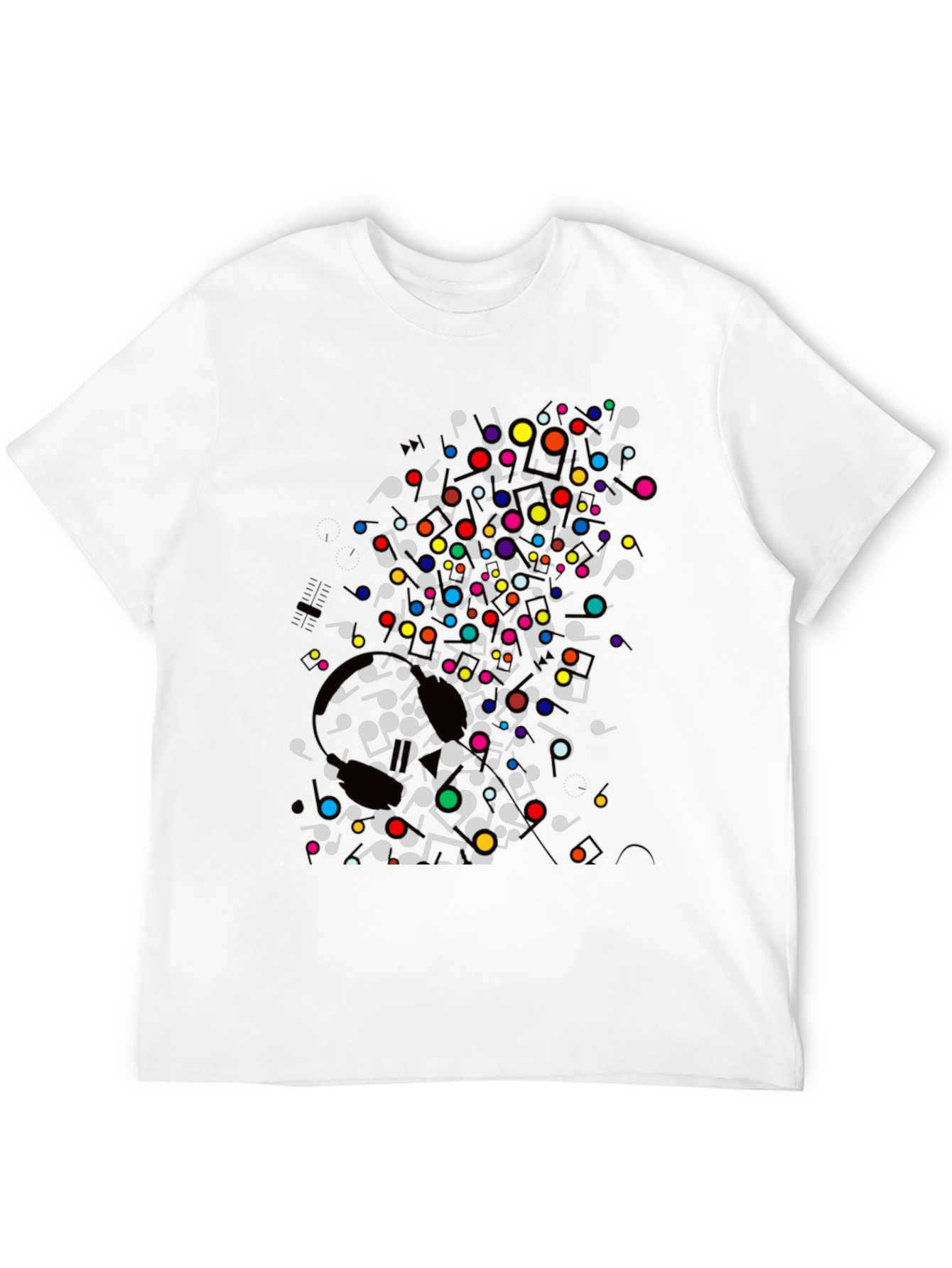 Black Musical Notes T-Shirt - Colorful Graphic Tee view 12