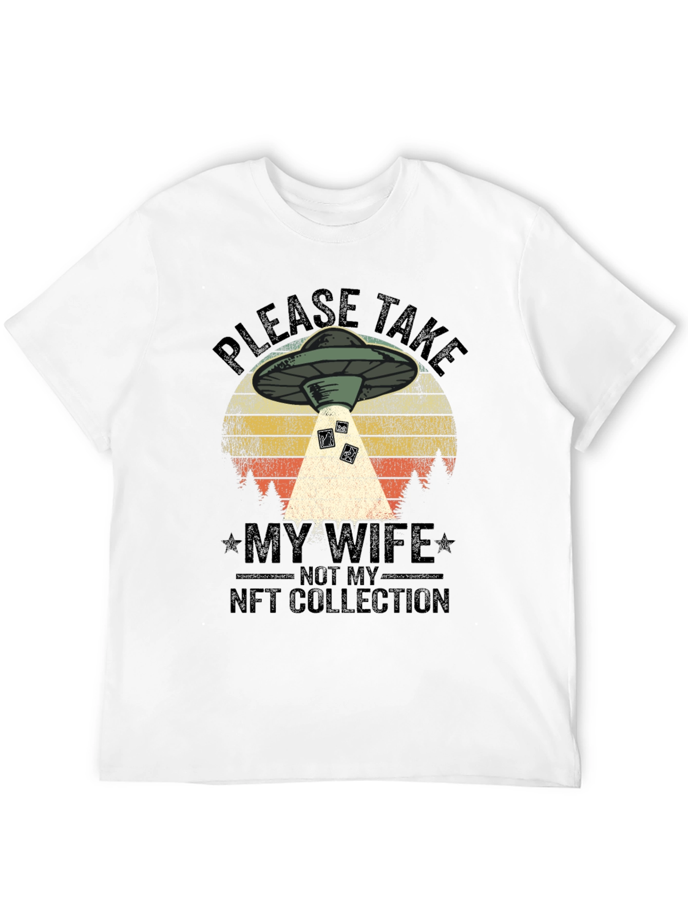 Black Funny Alien Abduction NFT Collection T-Shirt view 12