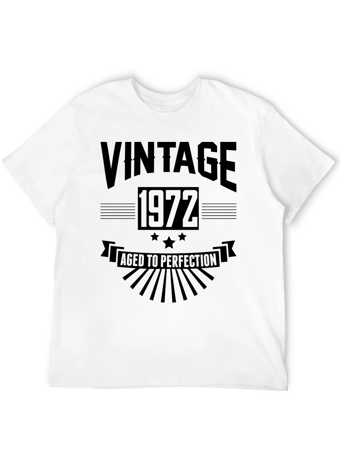Black Vintage 1972 Aged to Perfection Black T-Shirt view 12