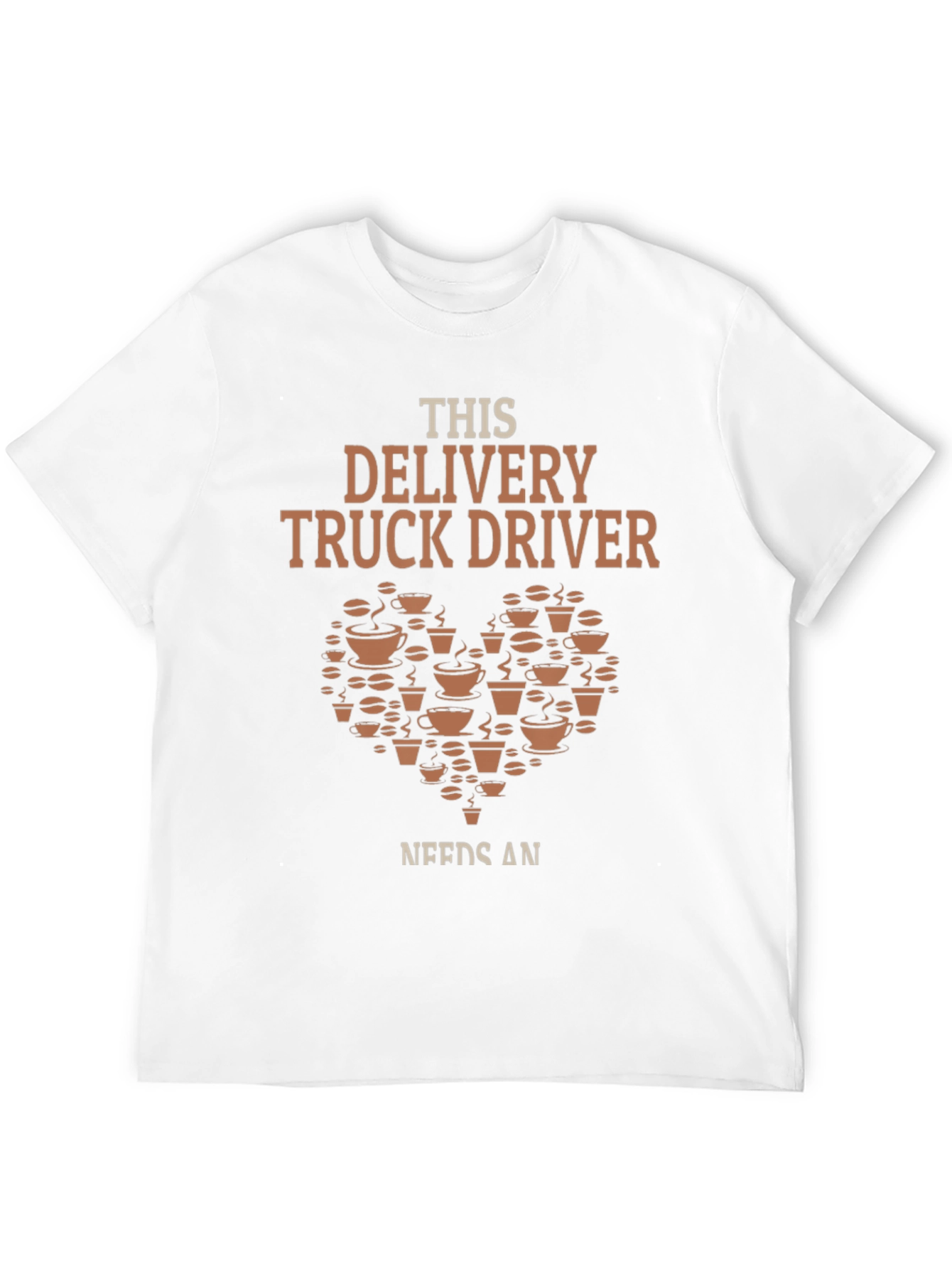 Black Delivery Truck Driver Coffee Lover Graphic T-Shirt view 12