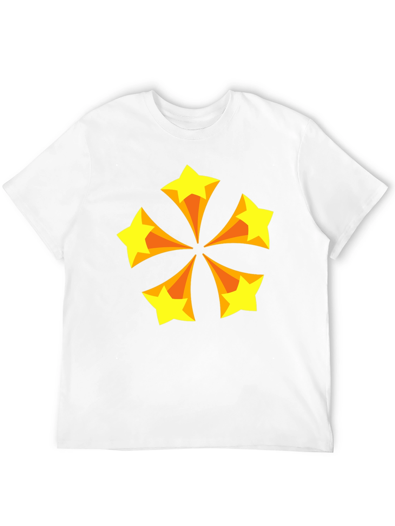 Black Retro Starburst Graphic Tee - Black Cotton Blend T-Shirt view 12