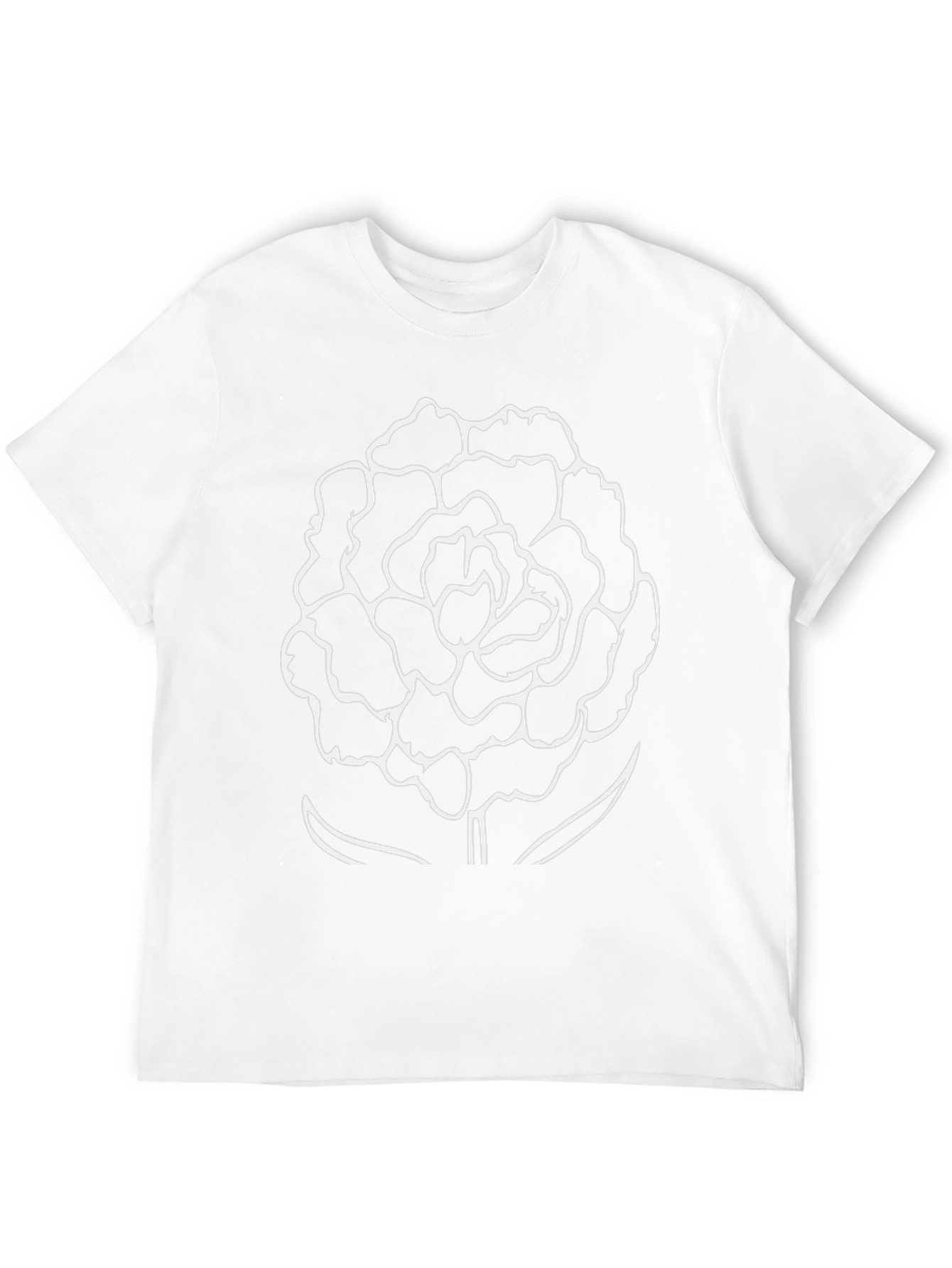 Black Black T-Shirt with White Flower Print view 12