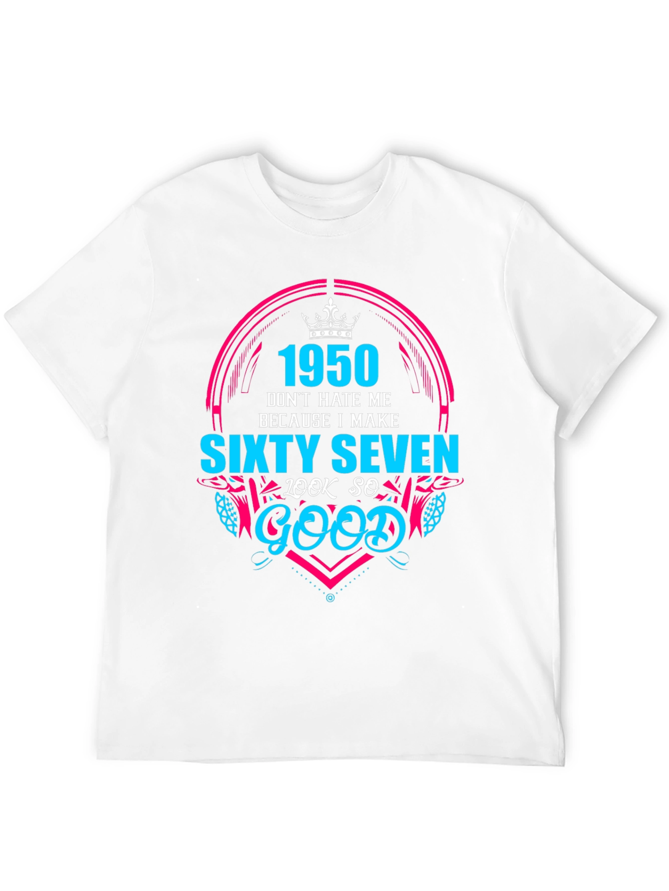 Black 1950 Sixty Seven Birthday T-Shirt view 12