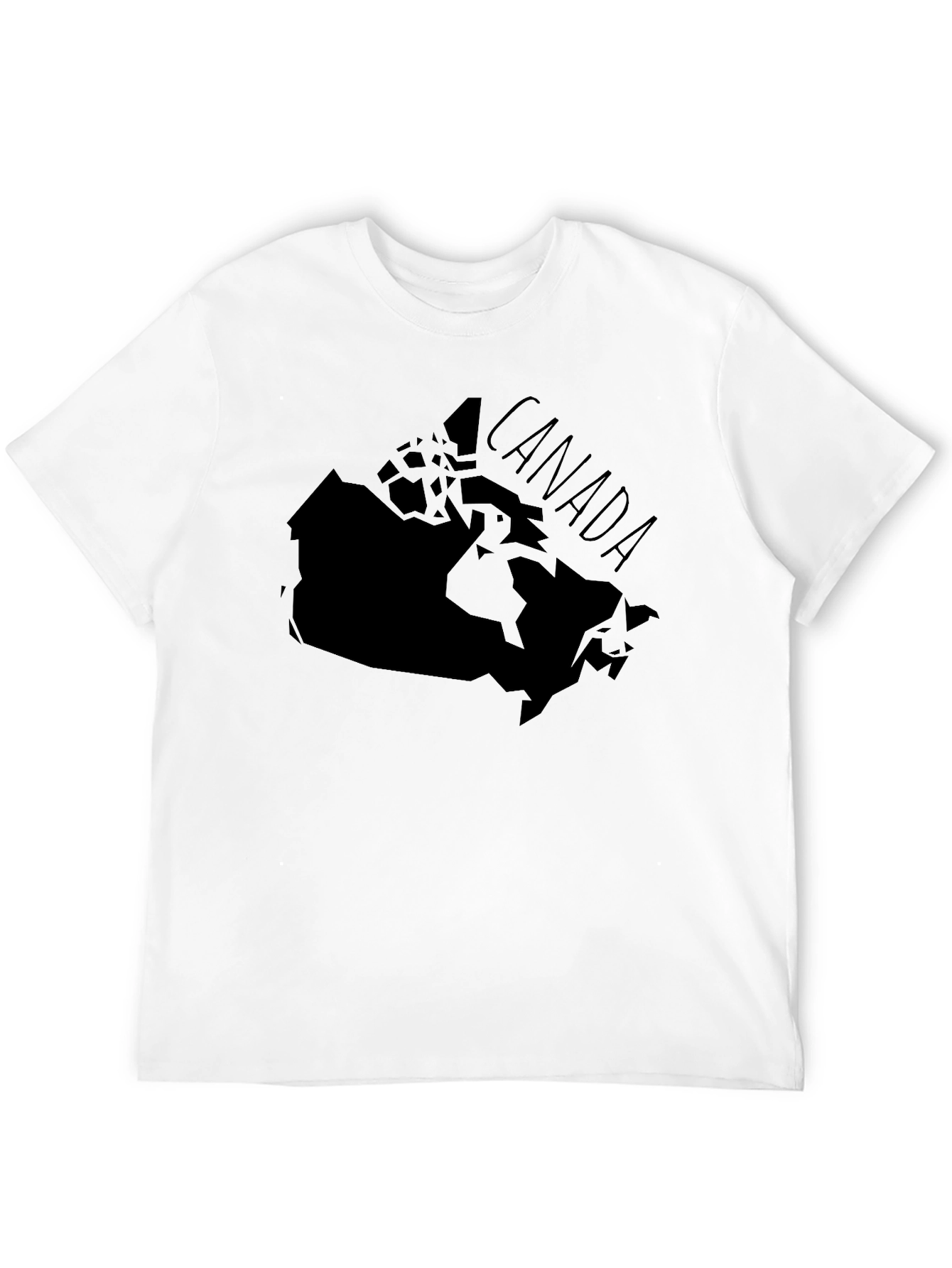 Black Canada Map Graphic T-Shirt - Unisex Black Tee view 12