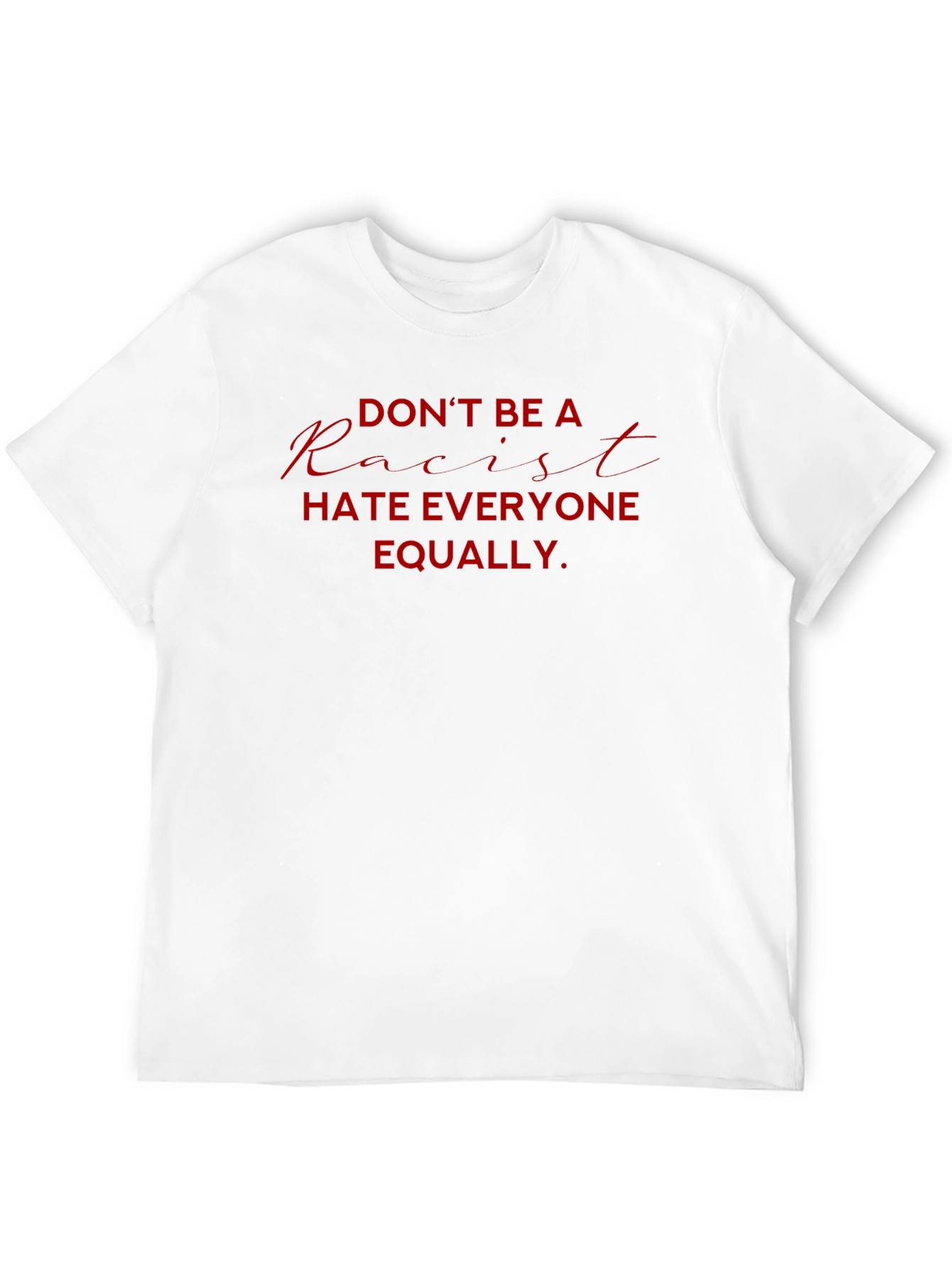 Black Don't Be A Racist Slogan Graphic Tee view 12