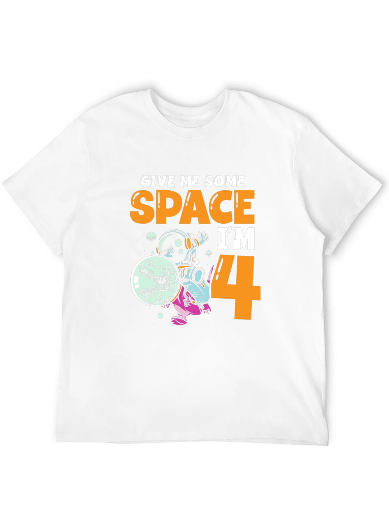 Black Give Me Some Space I'm 4 Kids T-Shirt view 12