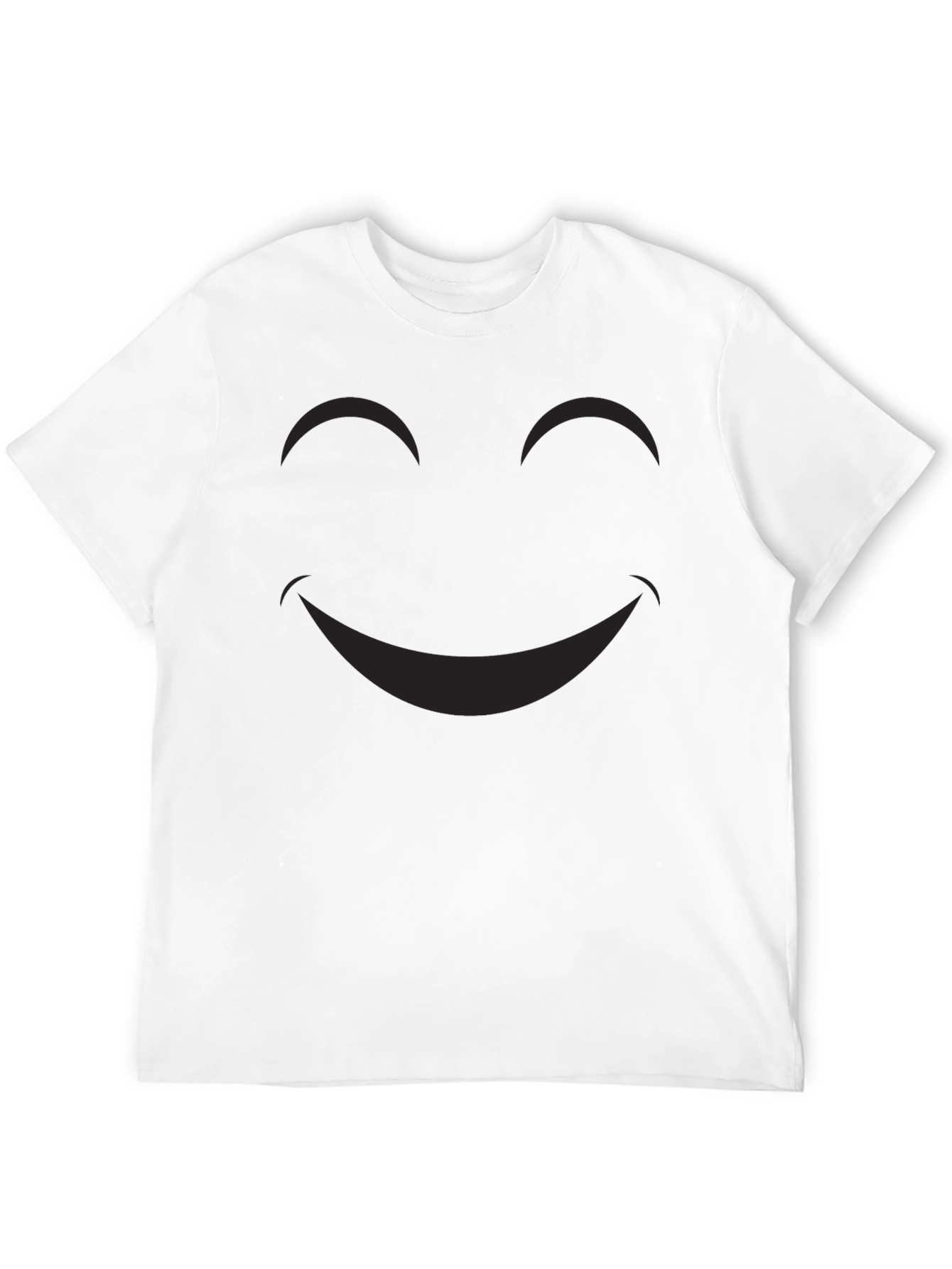 Black Smiley Face Graphic Tee - Classic Black Cotton T-Shirt view 12