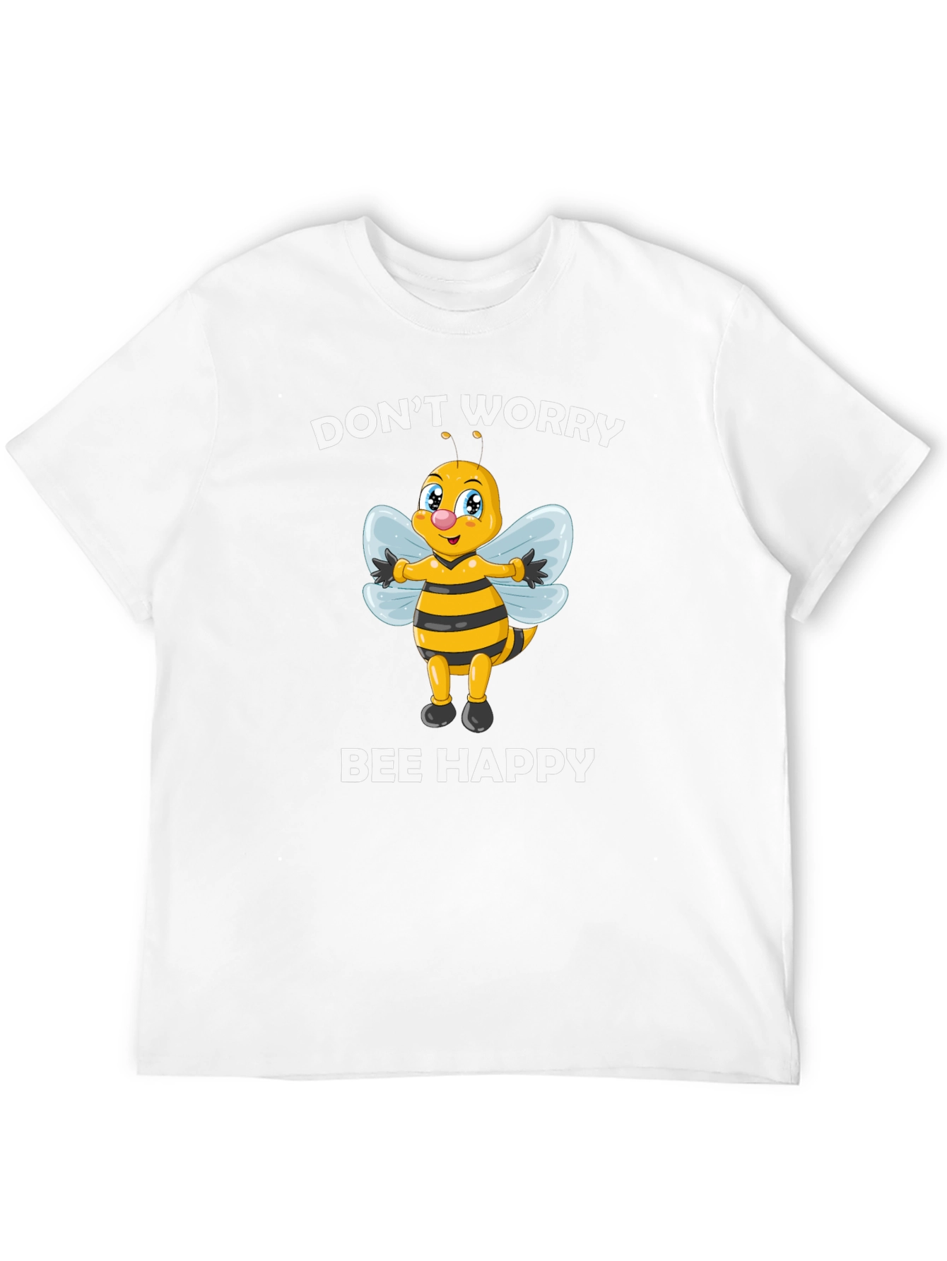 Black Don't Worry Bee Happy Graphic Tee view 12