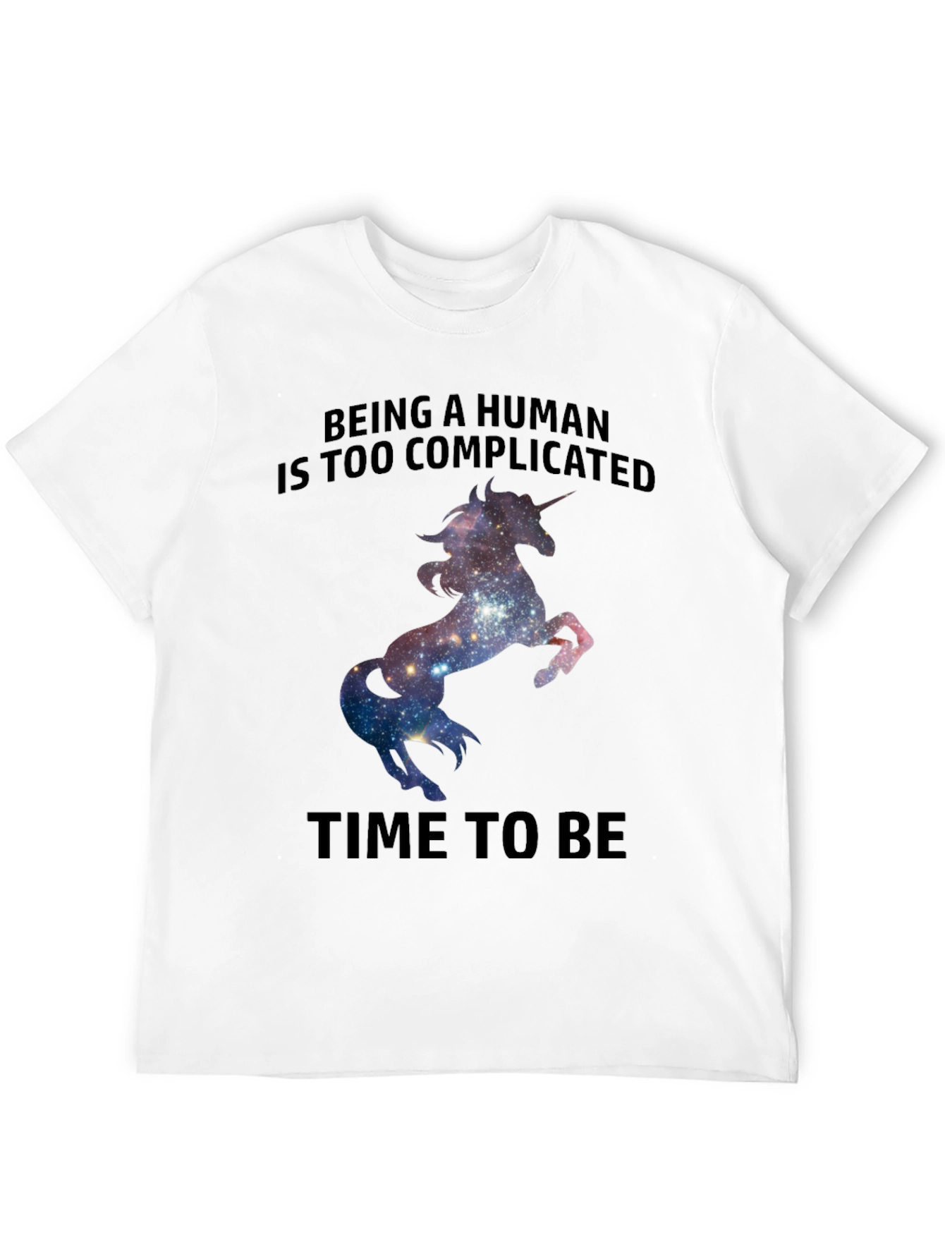 Black Unicorn Galaxy T-Shirt - Complicated Human Humor Tee view 12